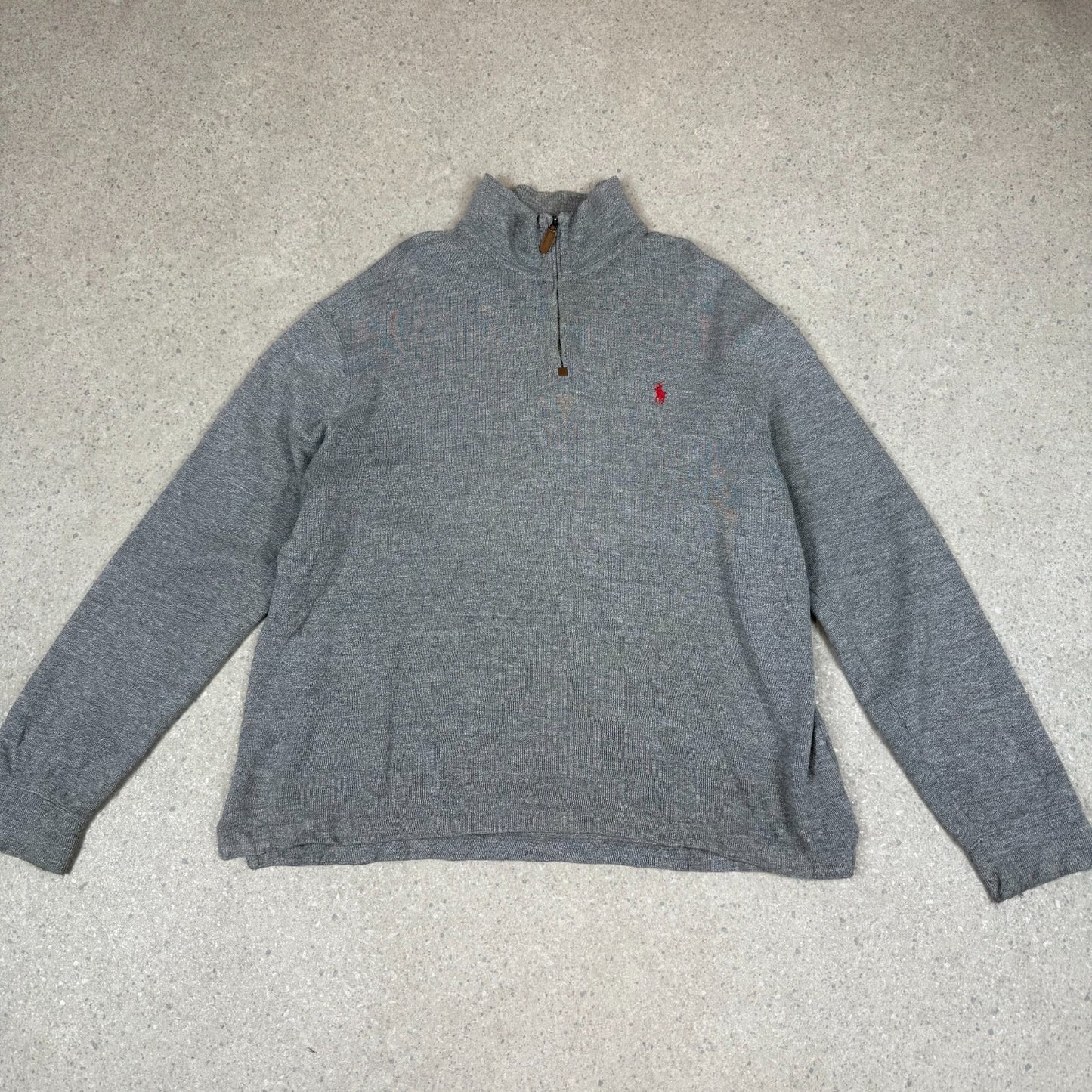 Ralph Lauren 1/4 Zip Large Grey Colourway Embroidered Logo Relaxed Fit