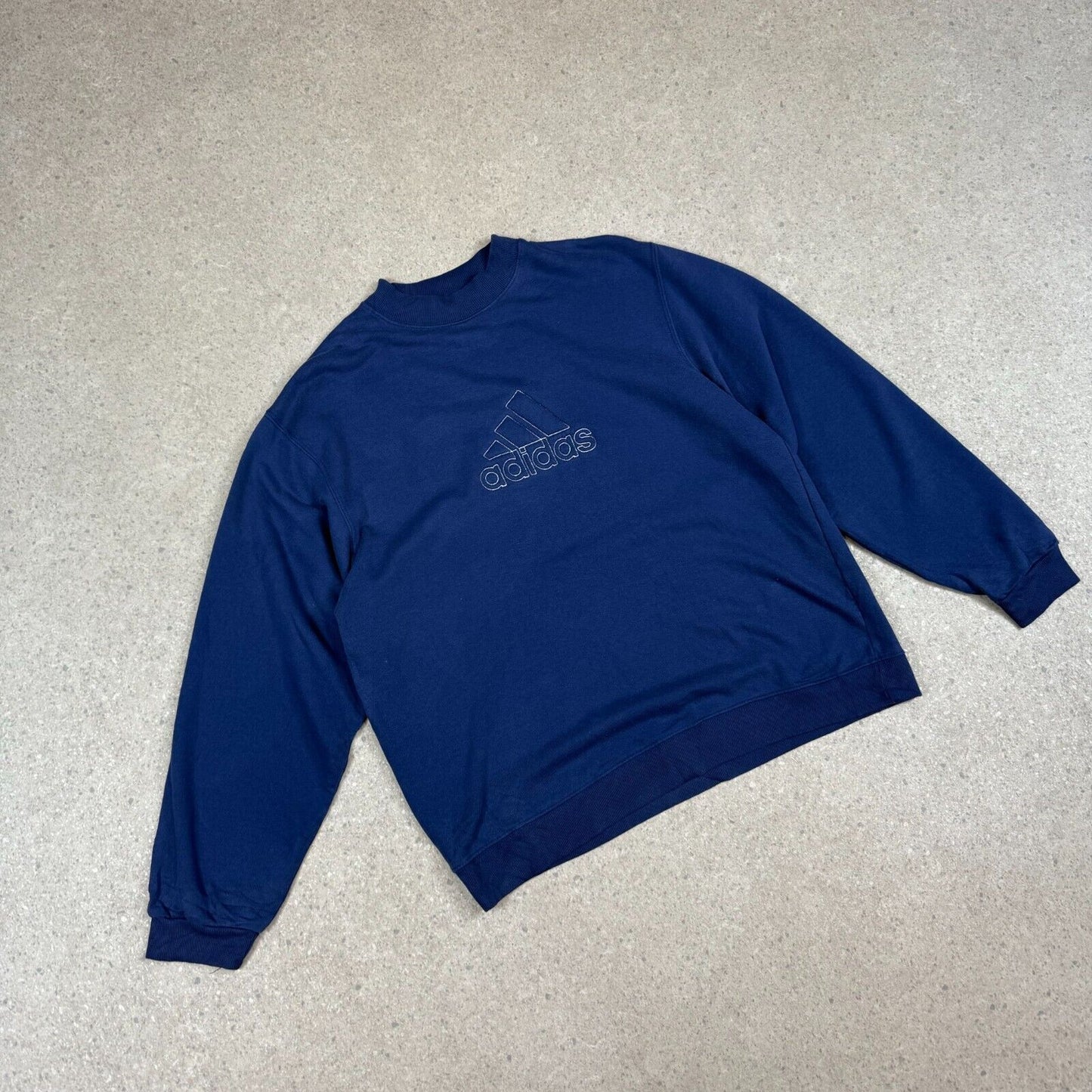Vintage 90s Adidas Sweatshirt Medium Navy Relaxed Fit