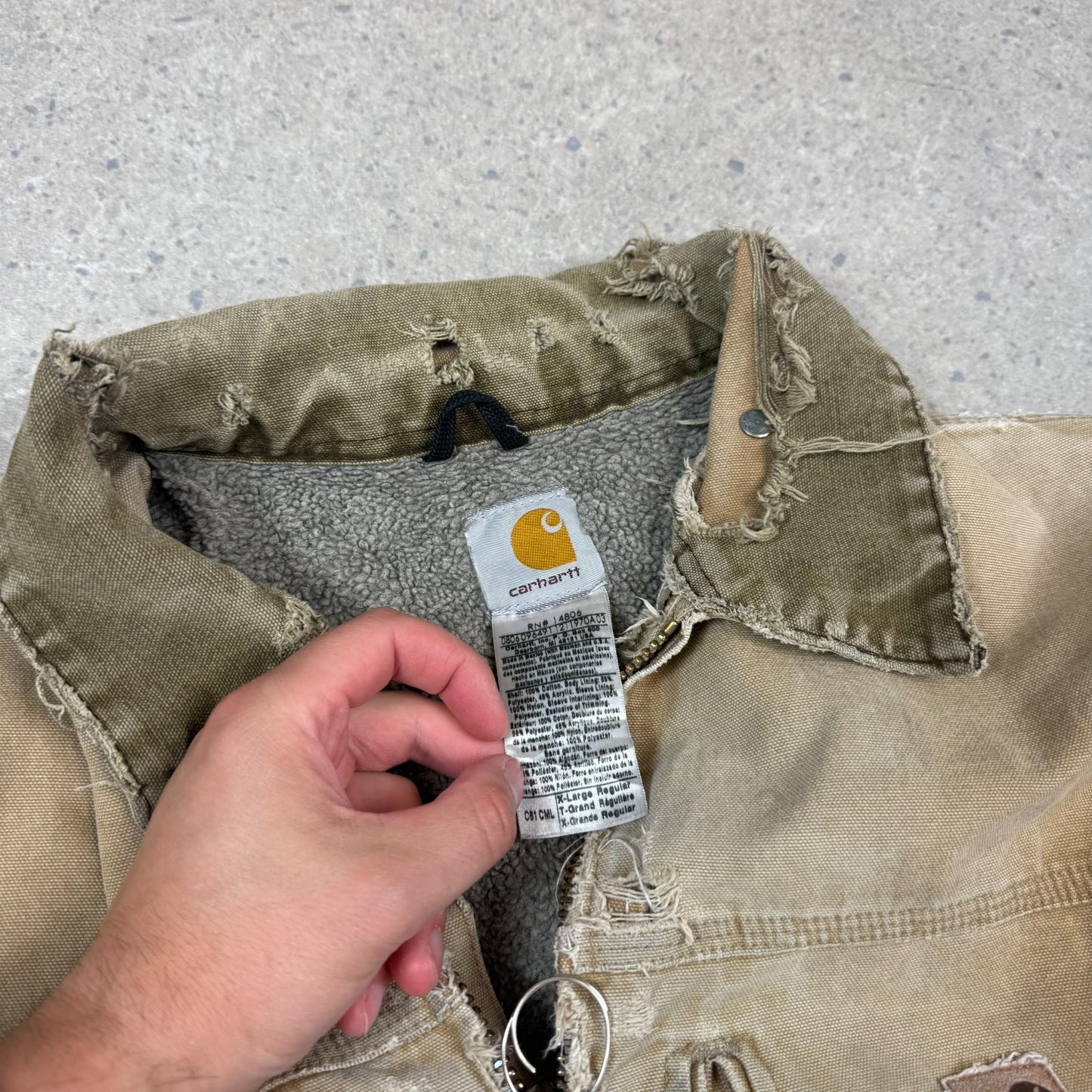 Carhartt Chore Jacket XL Brown Fleece Lined