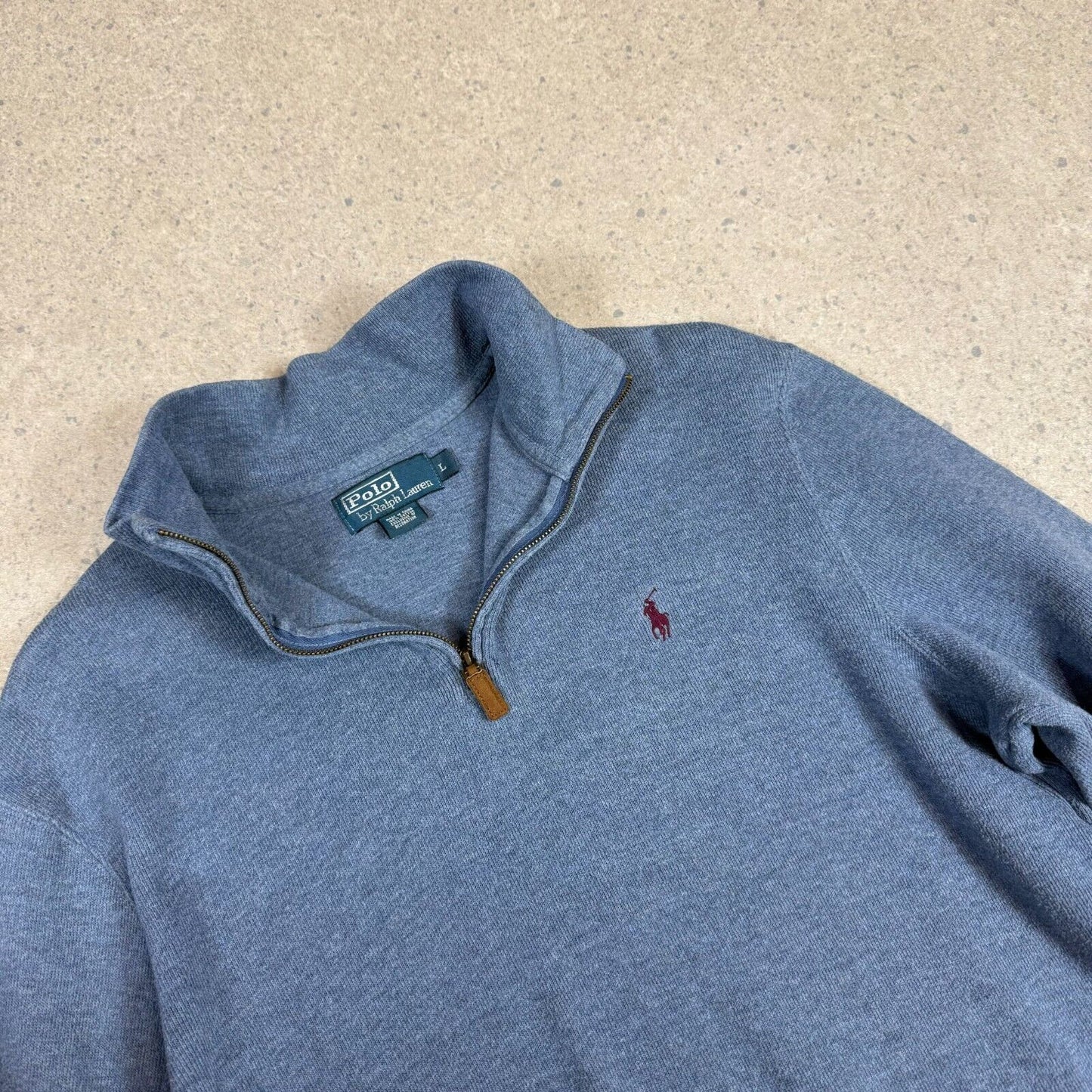 Ralph Lauren 1/4 Zip Jumper Large Blue