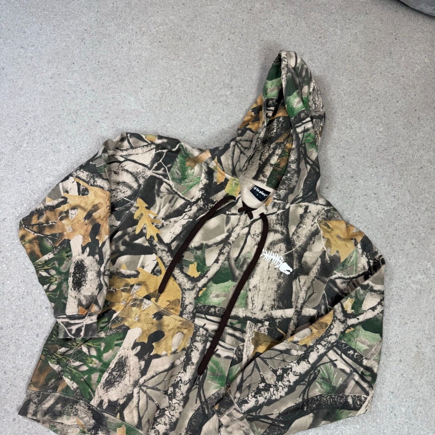 Tree Hoodie Medium Camo Vintage USA