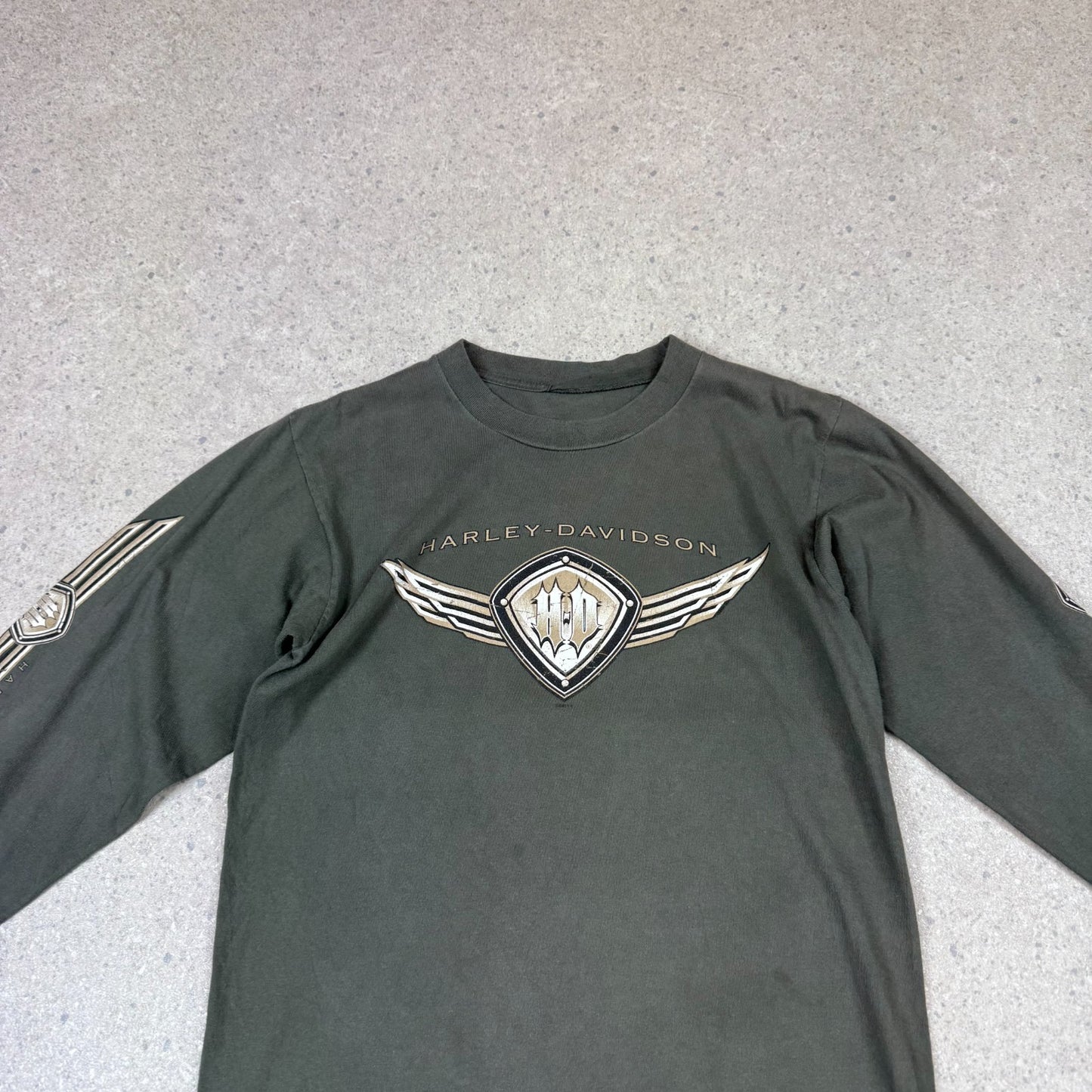 Harley Davidson Long Sleeve Medium Khaki Colourway GOWANDA NY USA