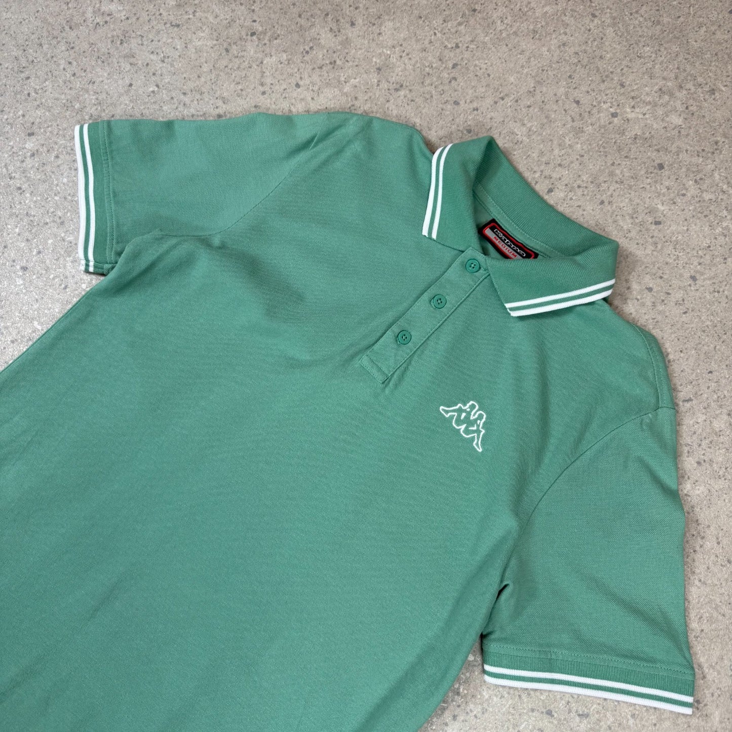 Kappa Polo T Shirt Medium Green Embroidered Logo Short Sleeve