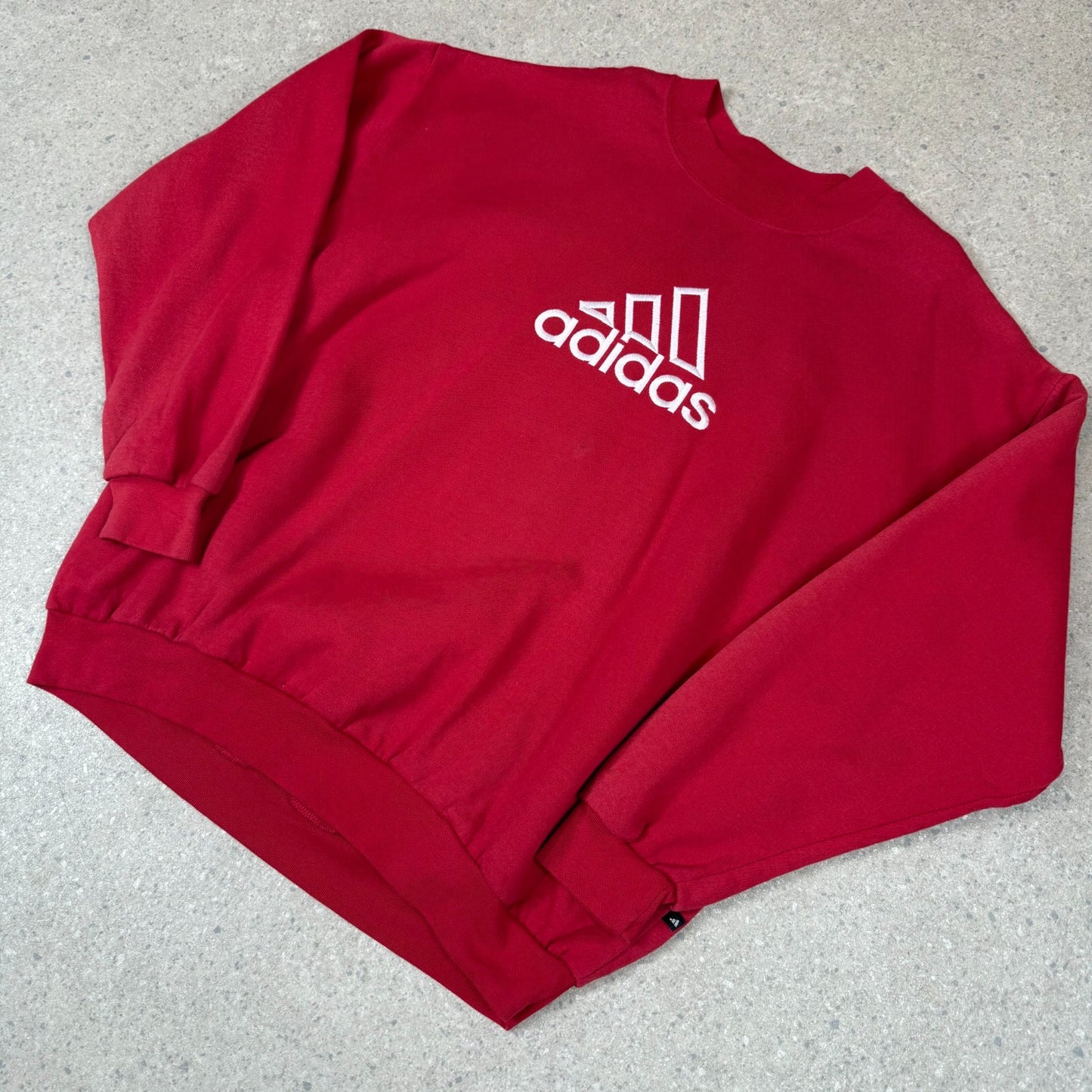 Adidas Sweatshirt XL Red Colourway Embroidered Logo 90s