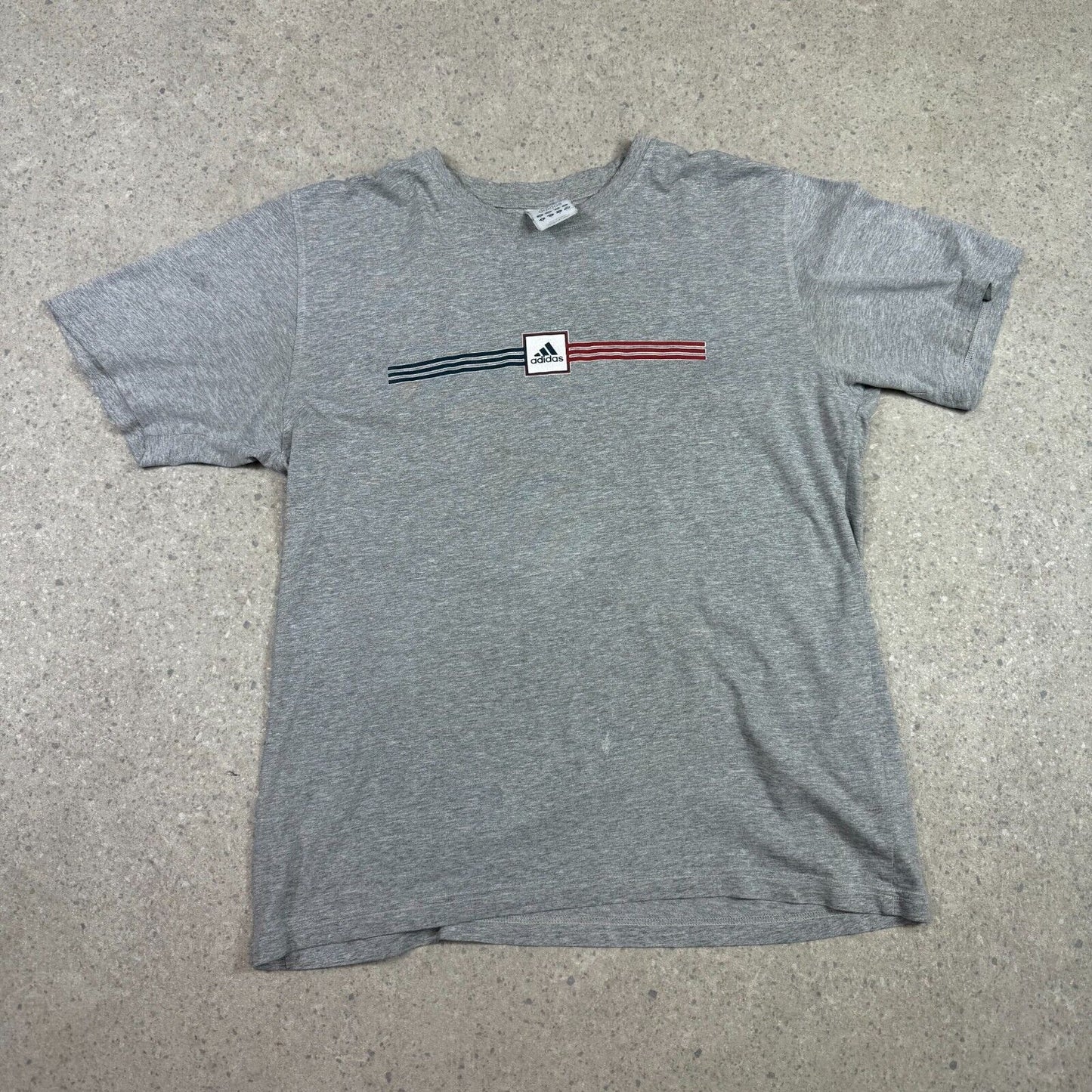 Vintage Adidas T Shirt Medium Grey Central Logo