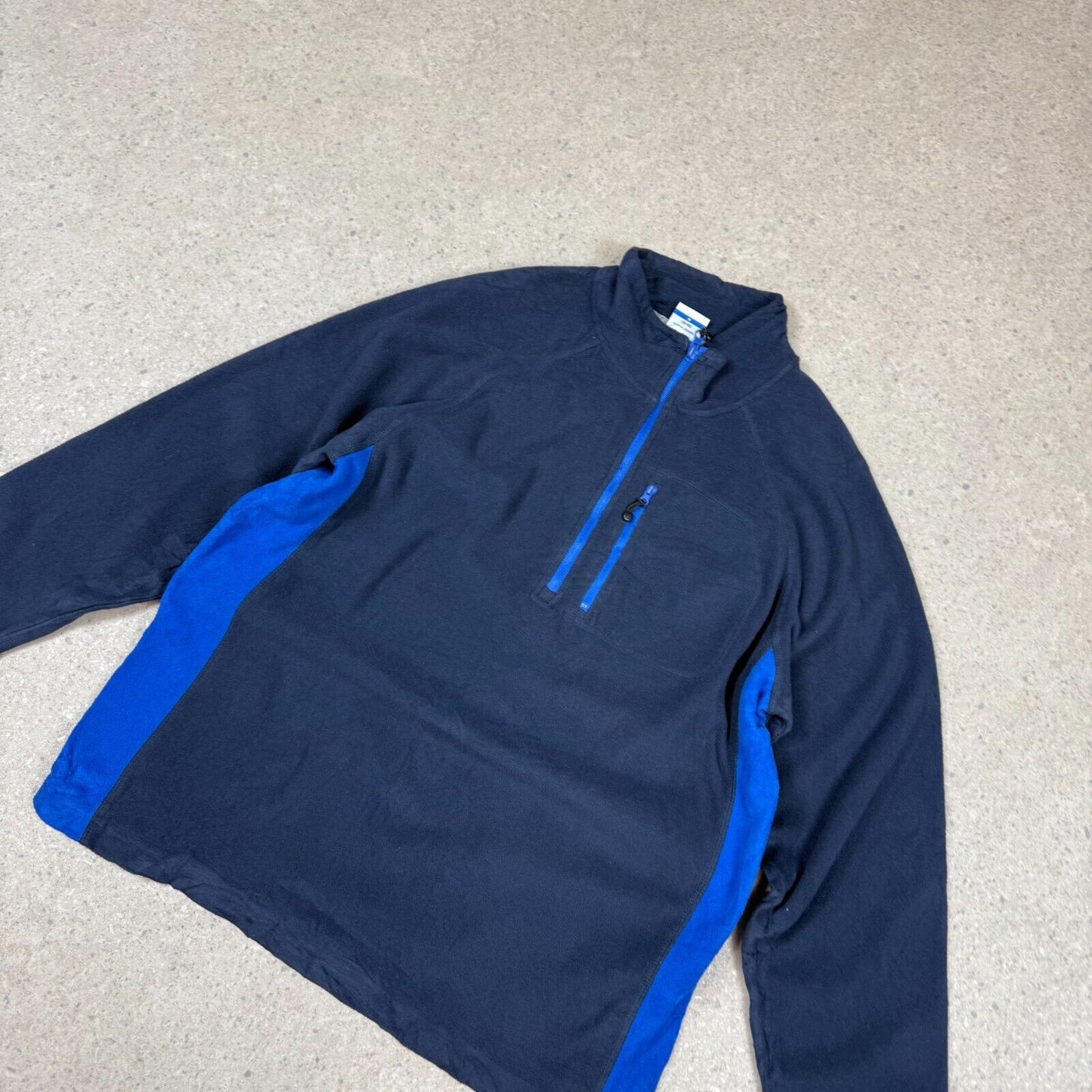 Starter 1/4 Zip Fleece Jumper Medium Navy Blue Embroidered Logo