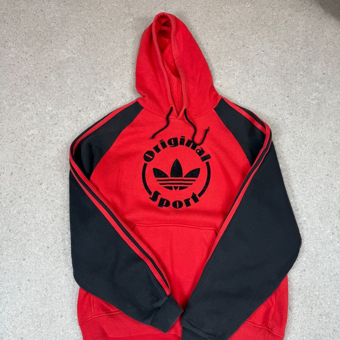 Adidas Originals Hoodie M 80 / 90s Rare Relaxed Fit Red Black Hooded