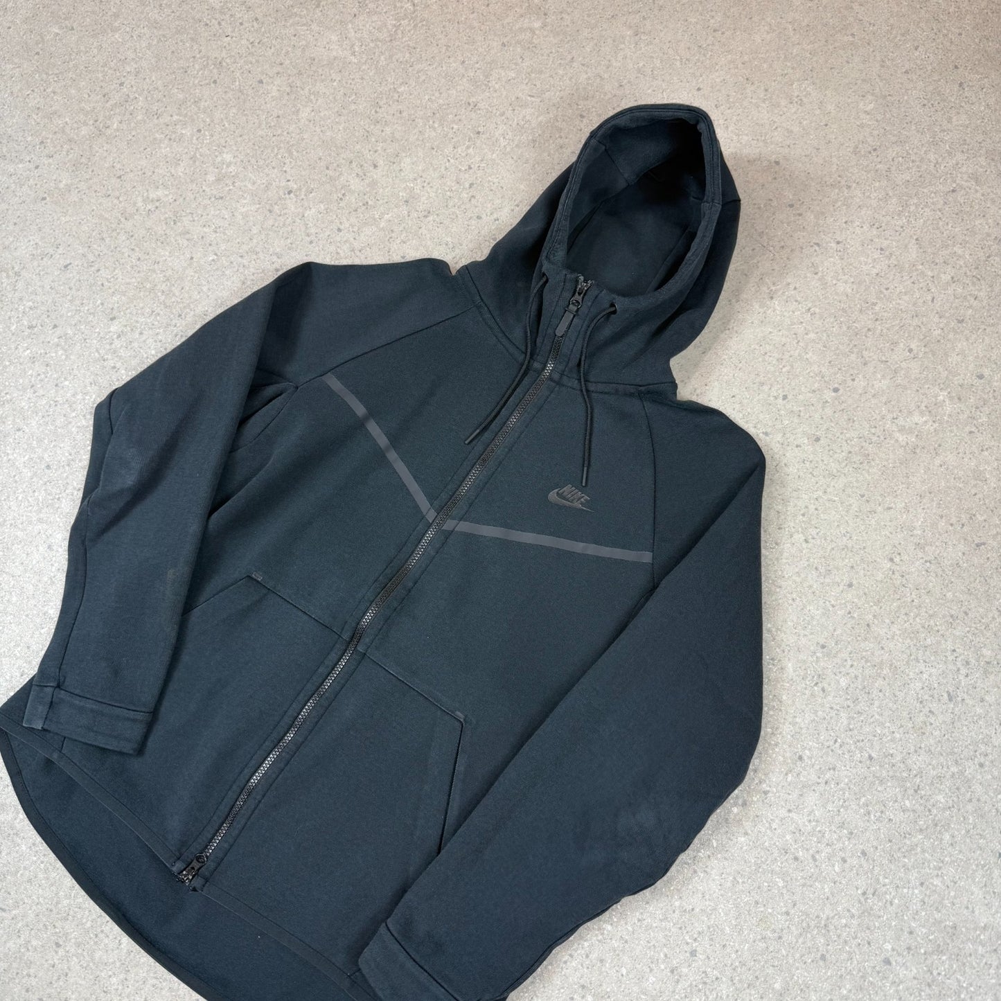 Nike Tech Fleece Full Zip Hoodie Black Large Hooded Pocket