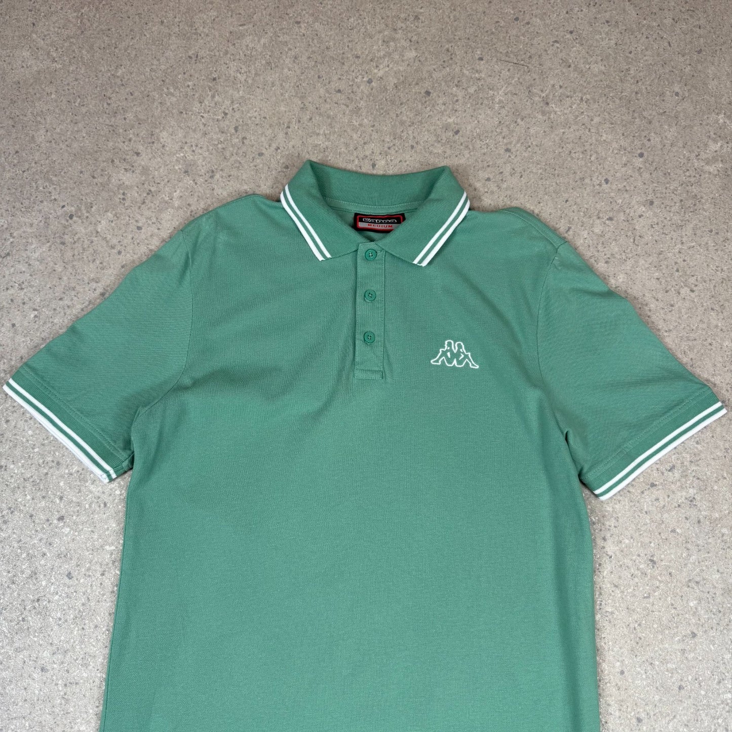 Kappa Polo T Shirt Medium Green Embroidered Logo Short Sleeve