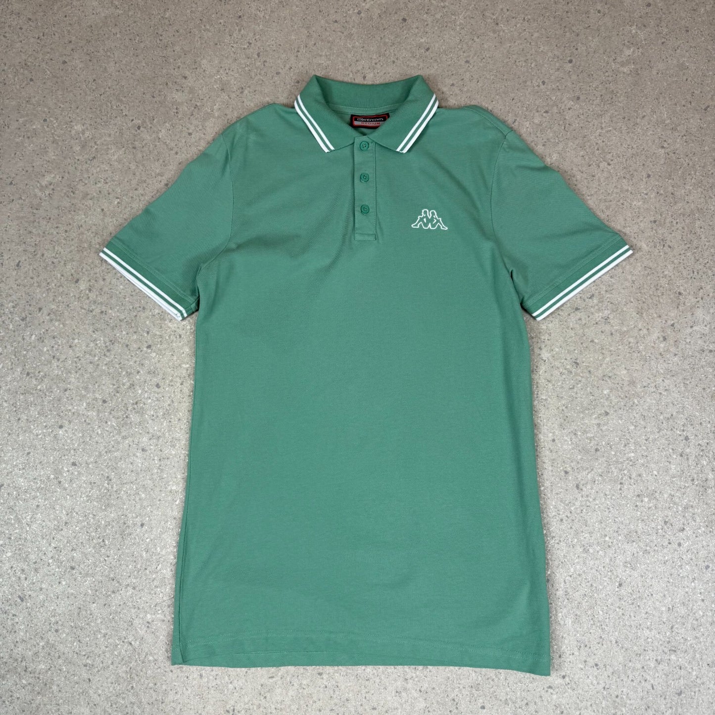 Kappa Polo T Shirt Medium Green Embroidered Logo Short Sleeve