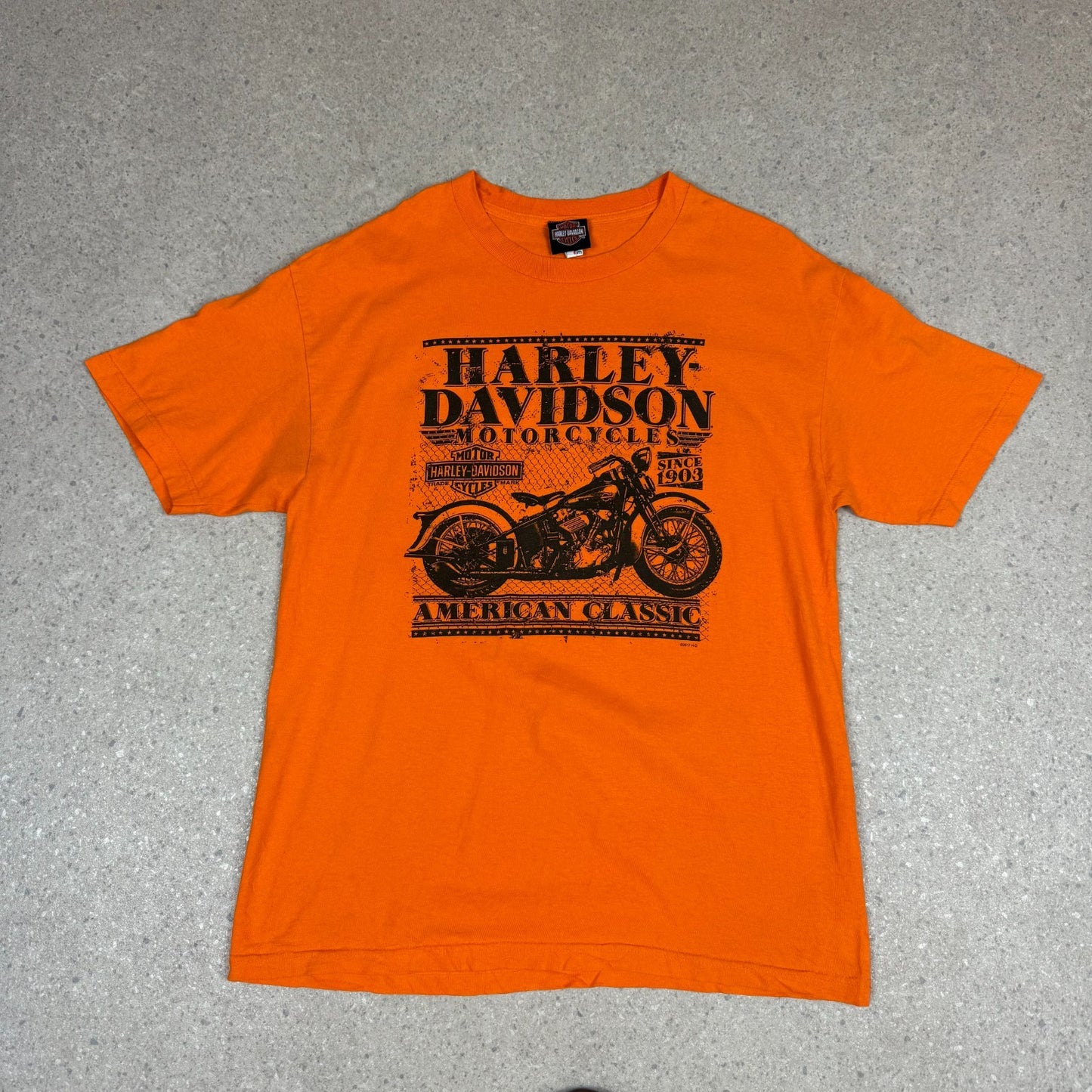 Harley Davidson T Shirt Large Orange North Carolina Outer Banks