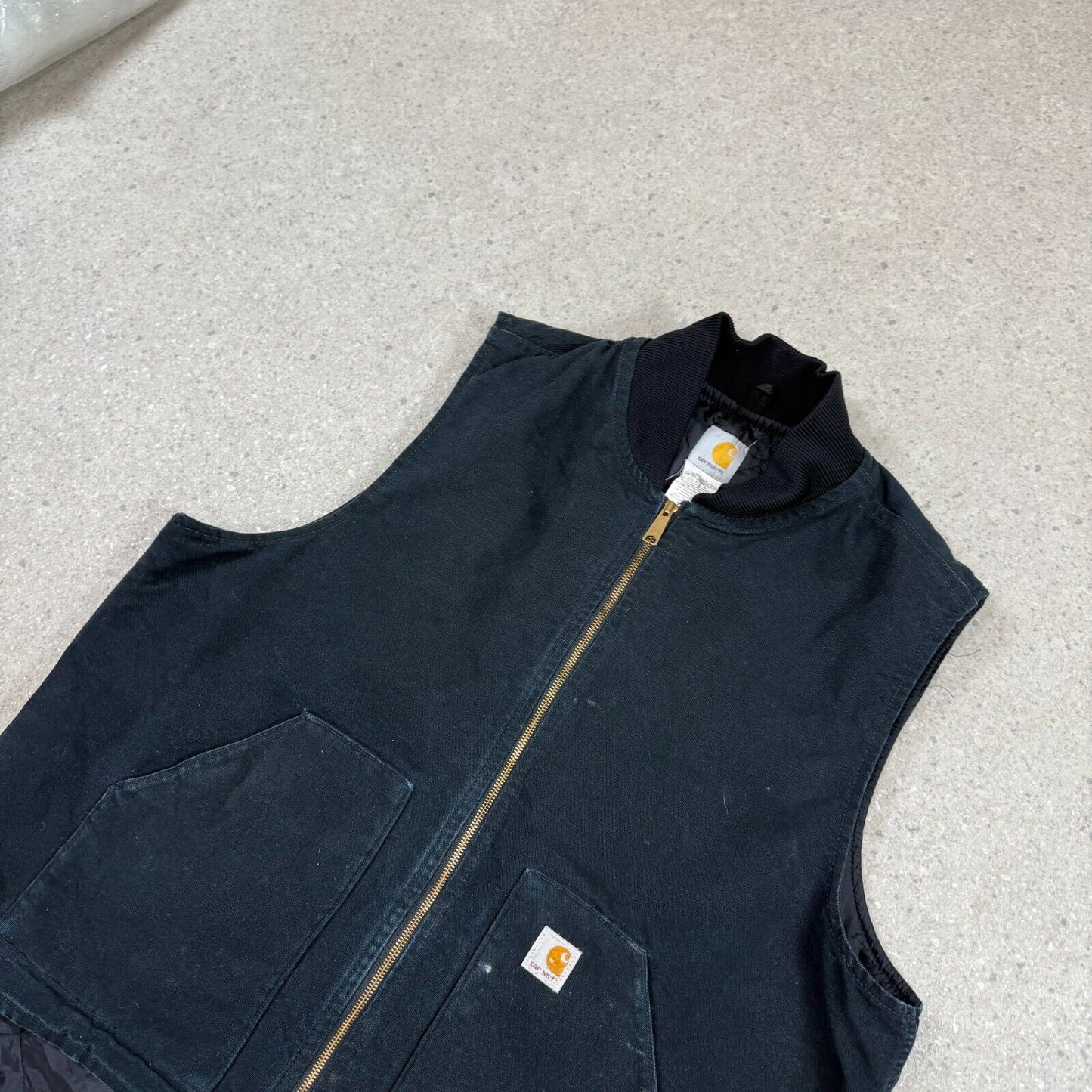 Carhartt Black Winter Vest 2XL Lined Vintage