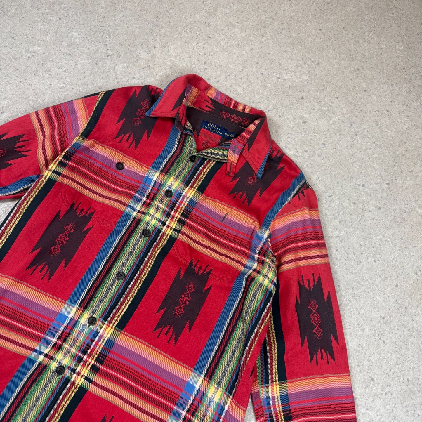 Ralph Lauren Aztec South Western Shirt Medium Button Up Shirt Long Sleeve Rare