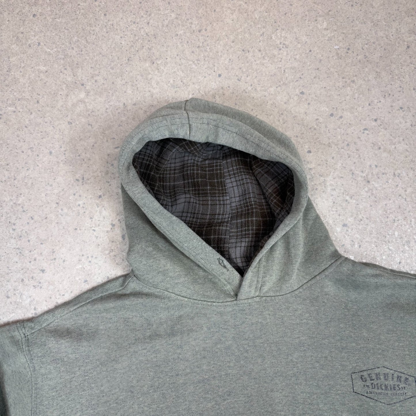 Dickies Hoodie Large Sea-foam Green Flannel Boxy Fit Vintage