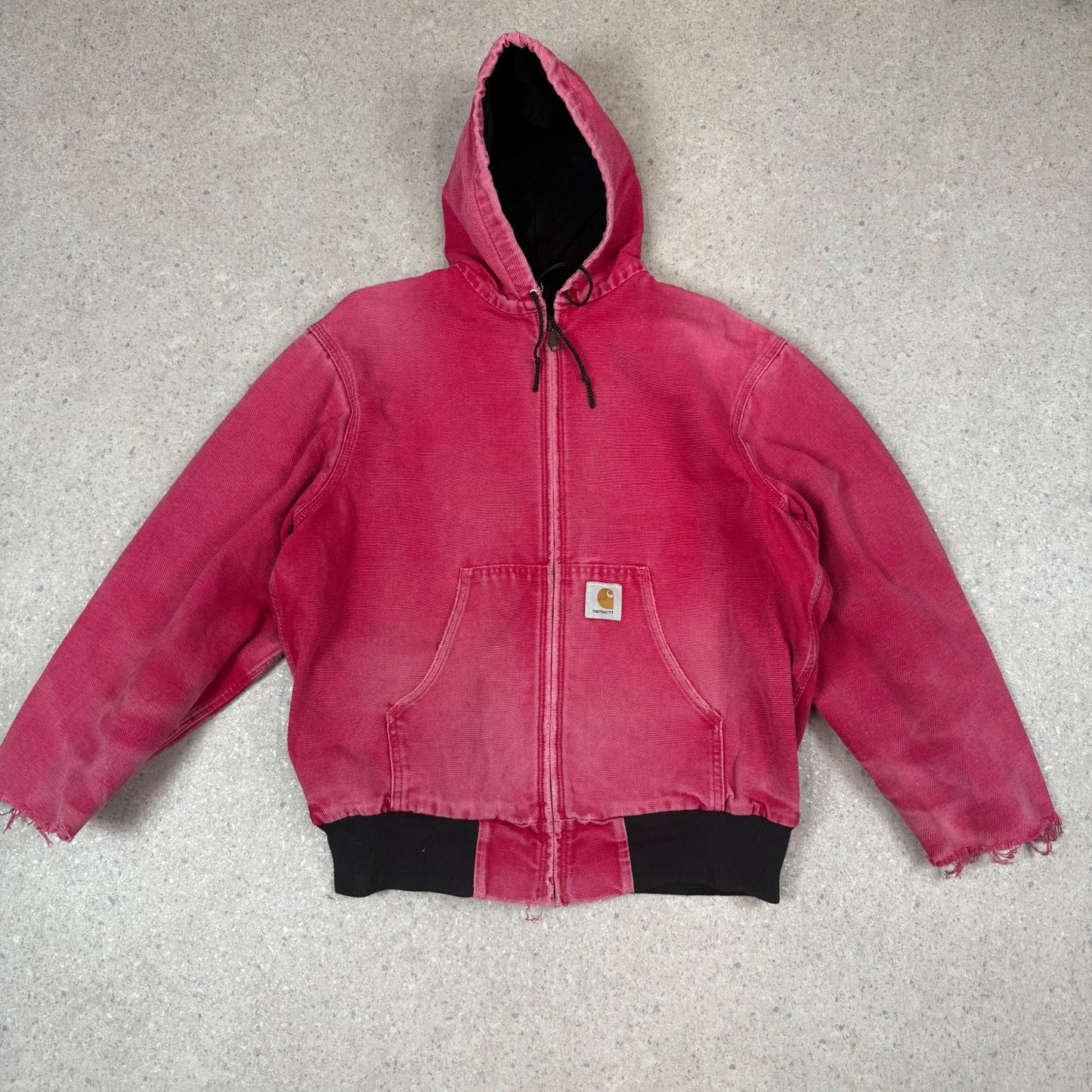 Carhartt Active Jacket Red Pink Colourway Small Embroidered Logo Hoodie
