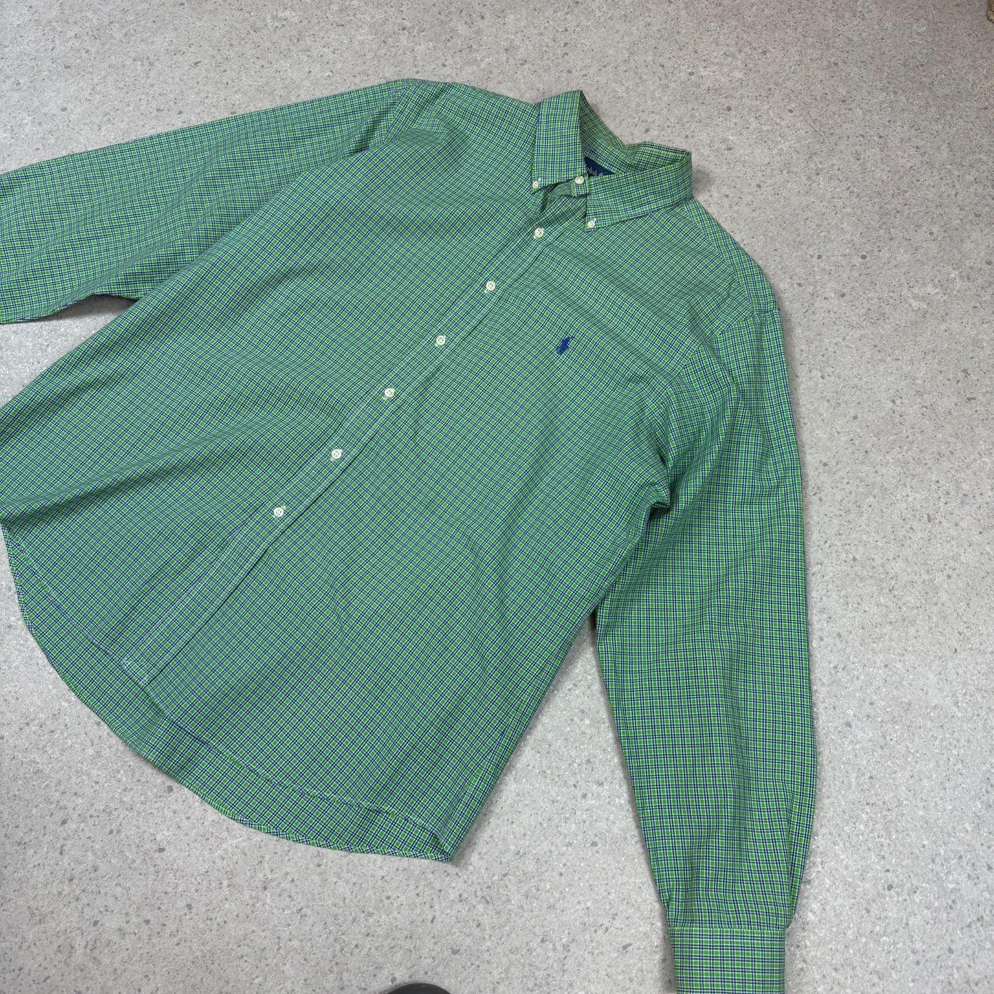 Ralph Lauren Shirt 2XL Check Pattern Green Blue
