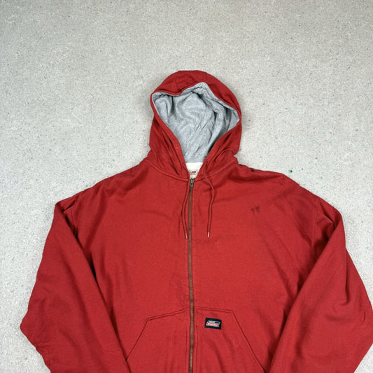 Dickies Full Zip Hoodie XL Red Cotton
