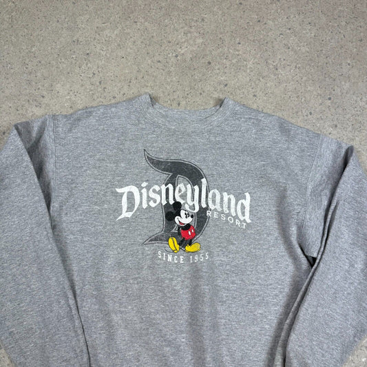 Disneyland Parks Resort Sweatshirt Small Gray Mickey Mouse Trip Y2K Crew Neck