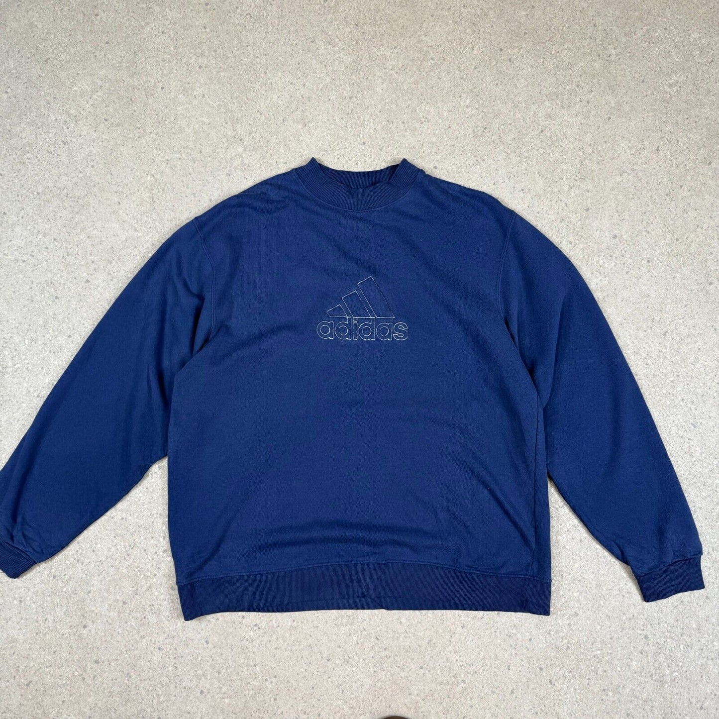 Vintage 90s Adidas Sweatshirt Medium Navy Relaxed Fit
