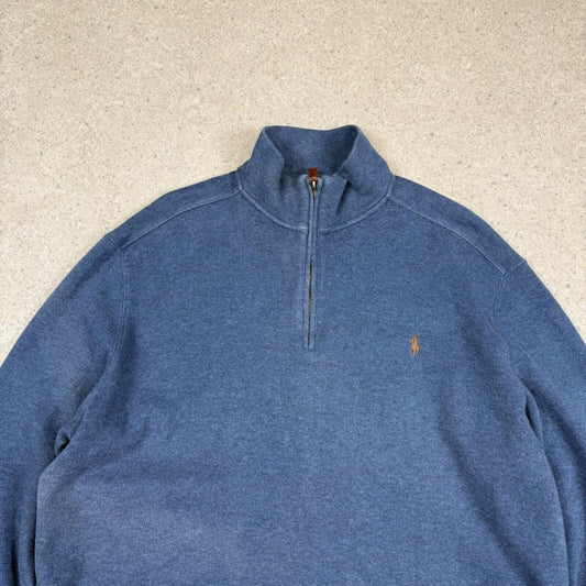 Polo Ralph Lauren 1/4 Zip Jumper Large Navy