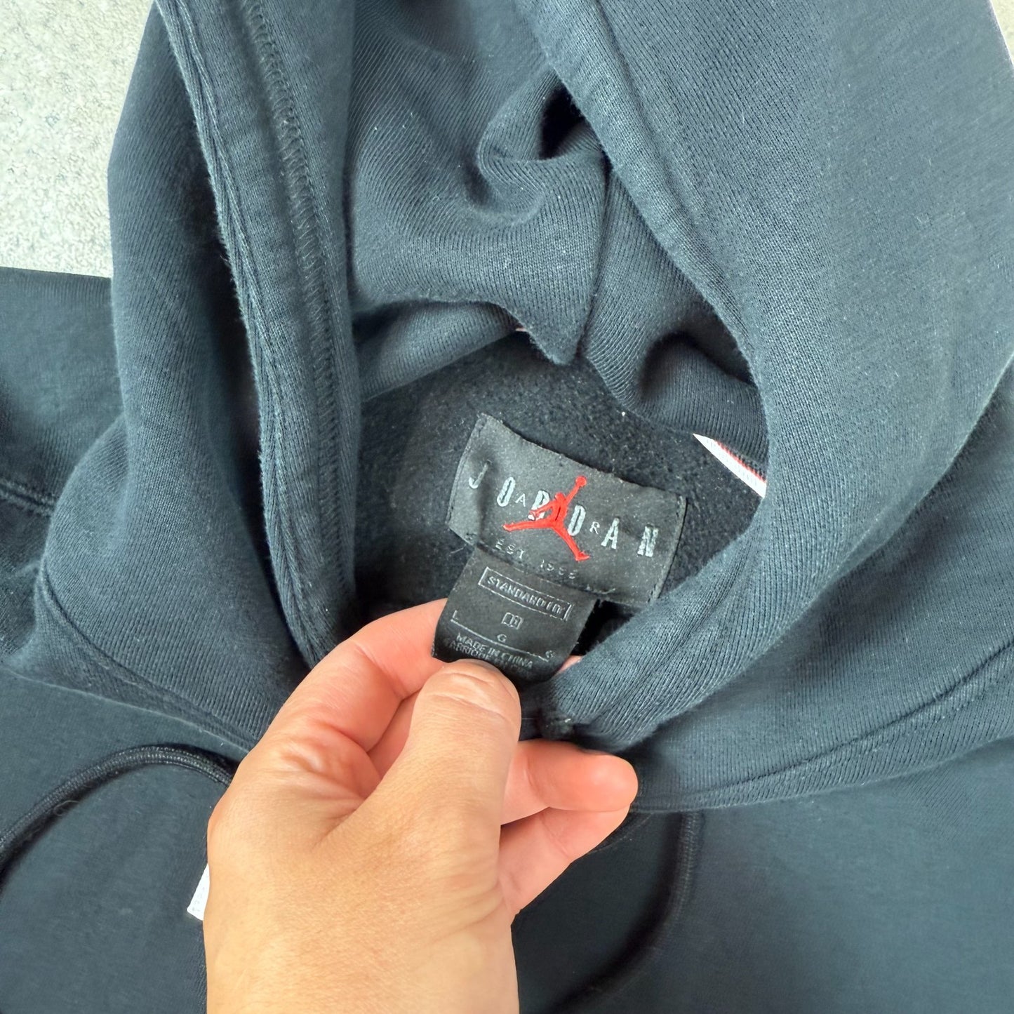 Jordan Hoodie Large Black Colourway Hooded Embroidered Logo