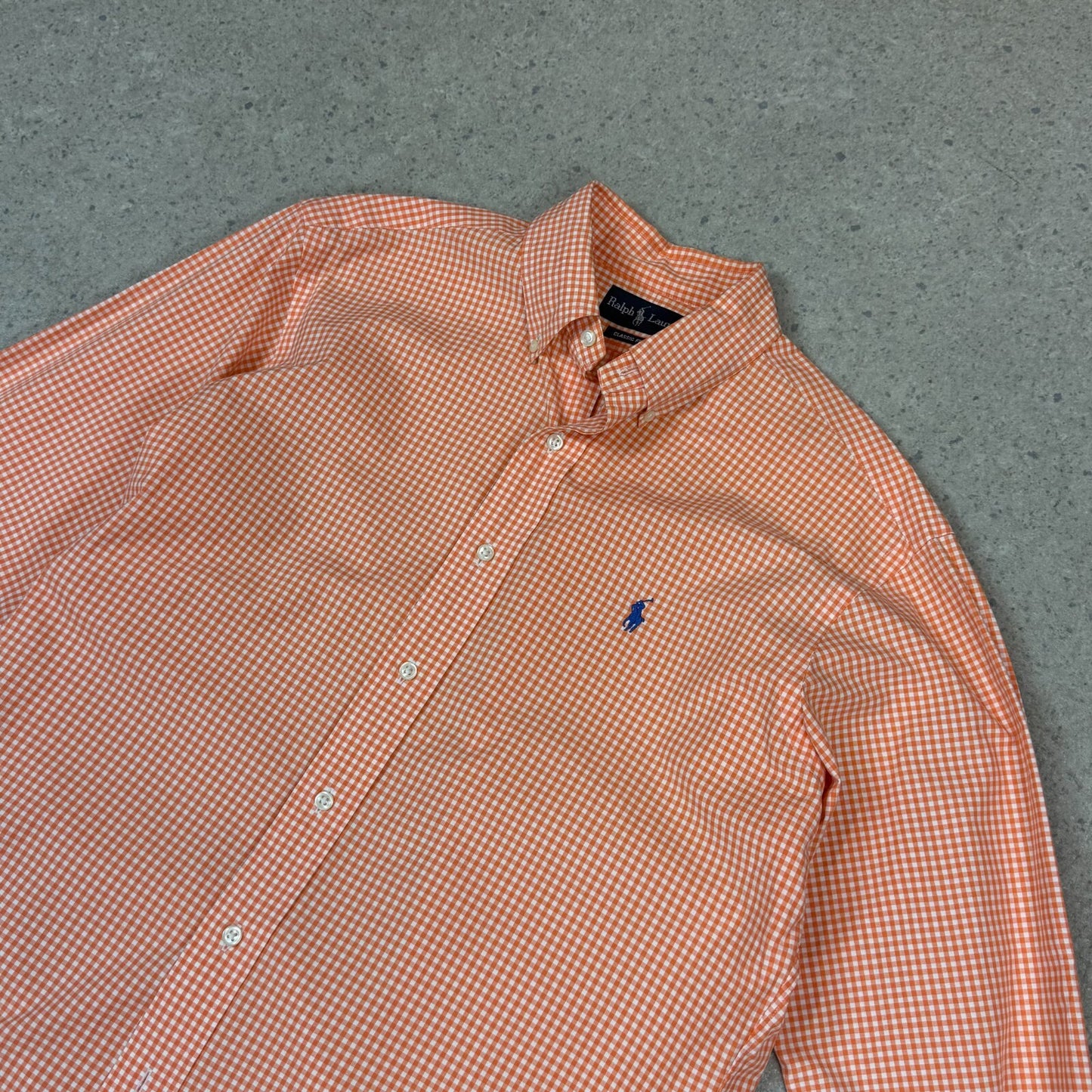 Ralph Lauren Shirt Medium Orange Check Shirt