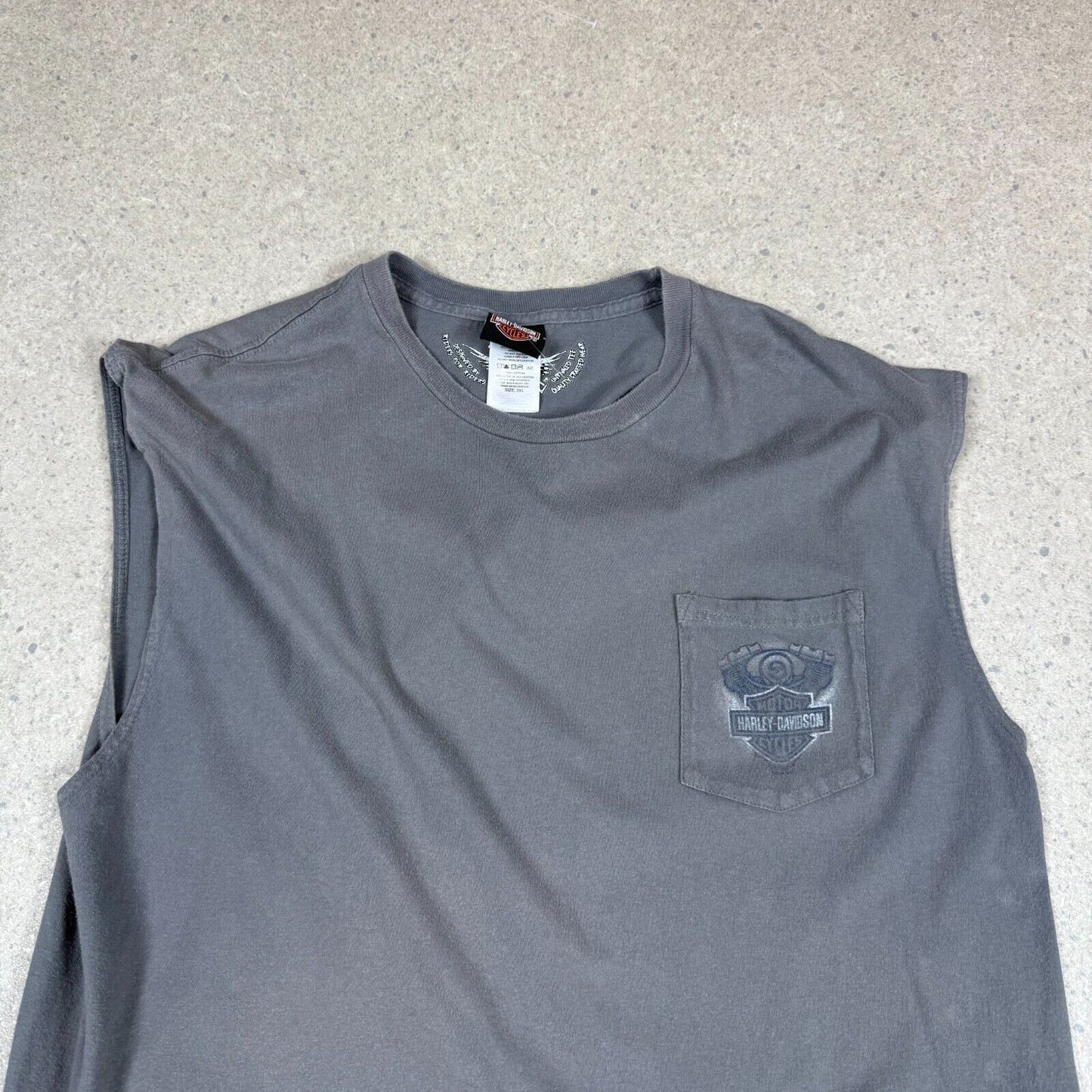 Harley Davidson Tank Top 2XL Grey Mississippi Y2K