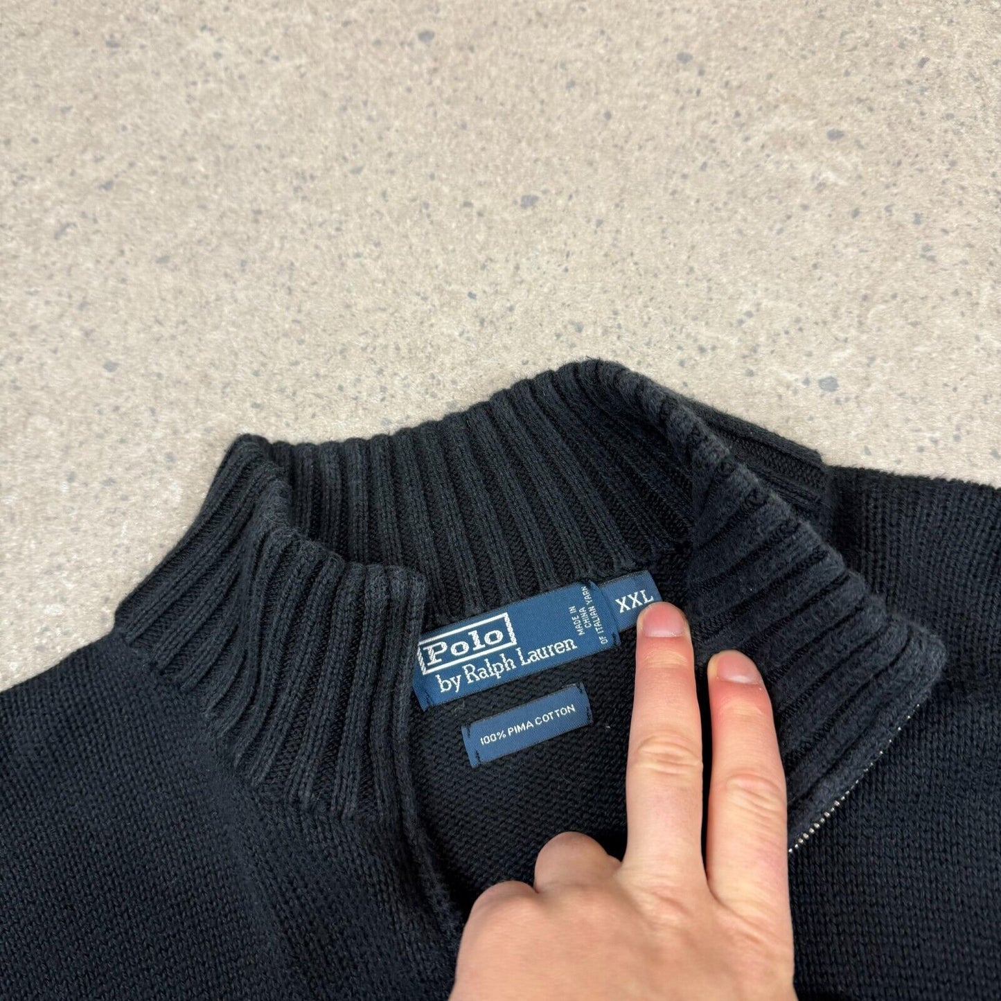 Polo Ralph Lauren 1/4 Zip XL Jumper Black Colourway Cotton