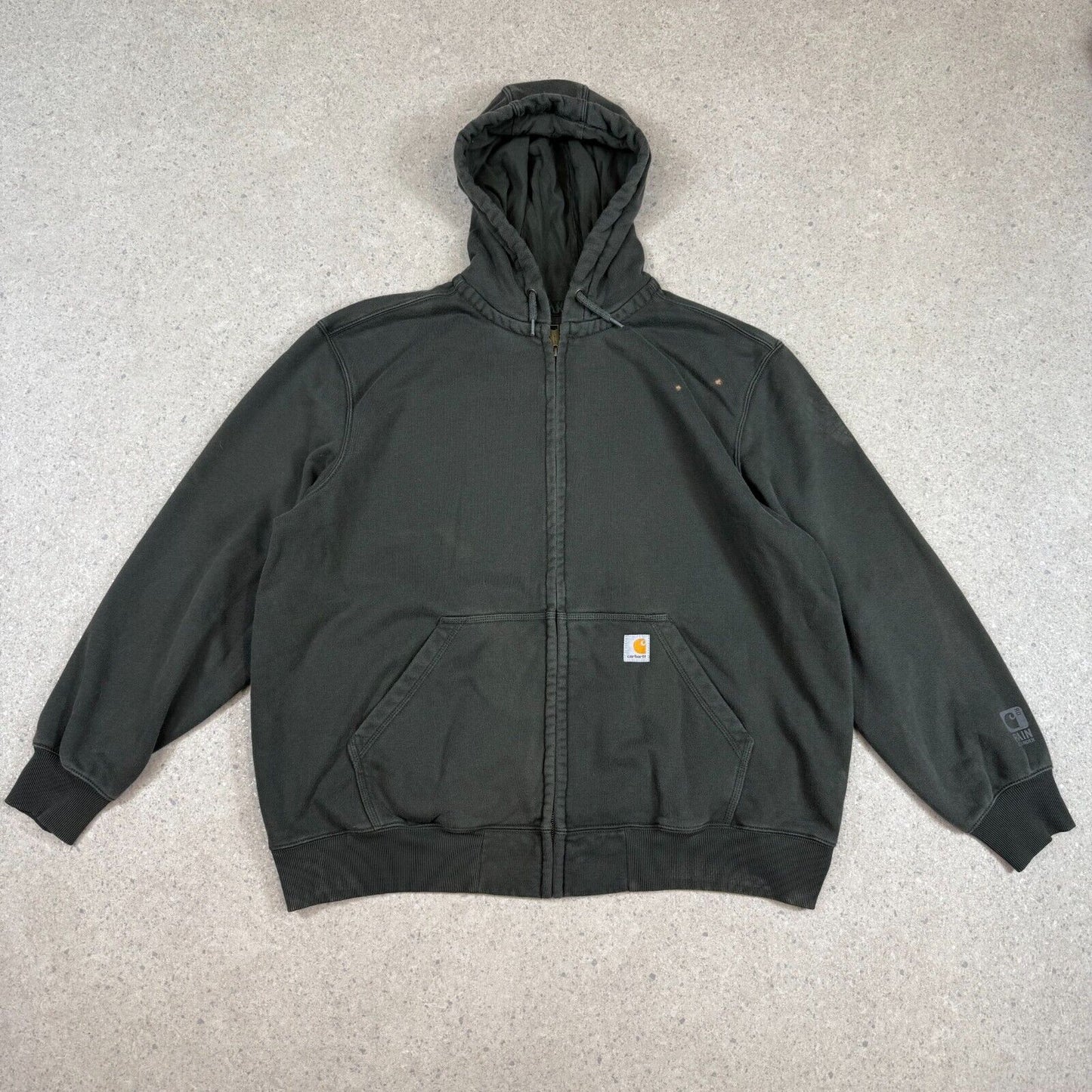 Carhatt Full Zip Hoodie 2XL Khaki Rain Defender Heavyweight