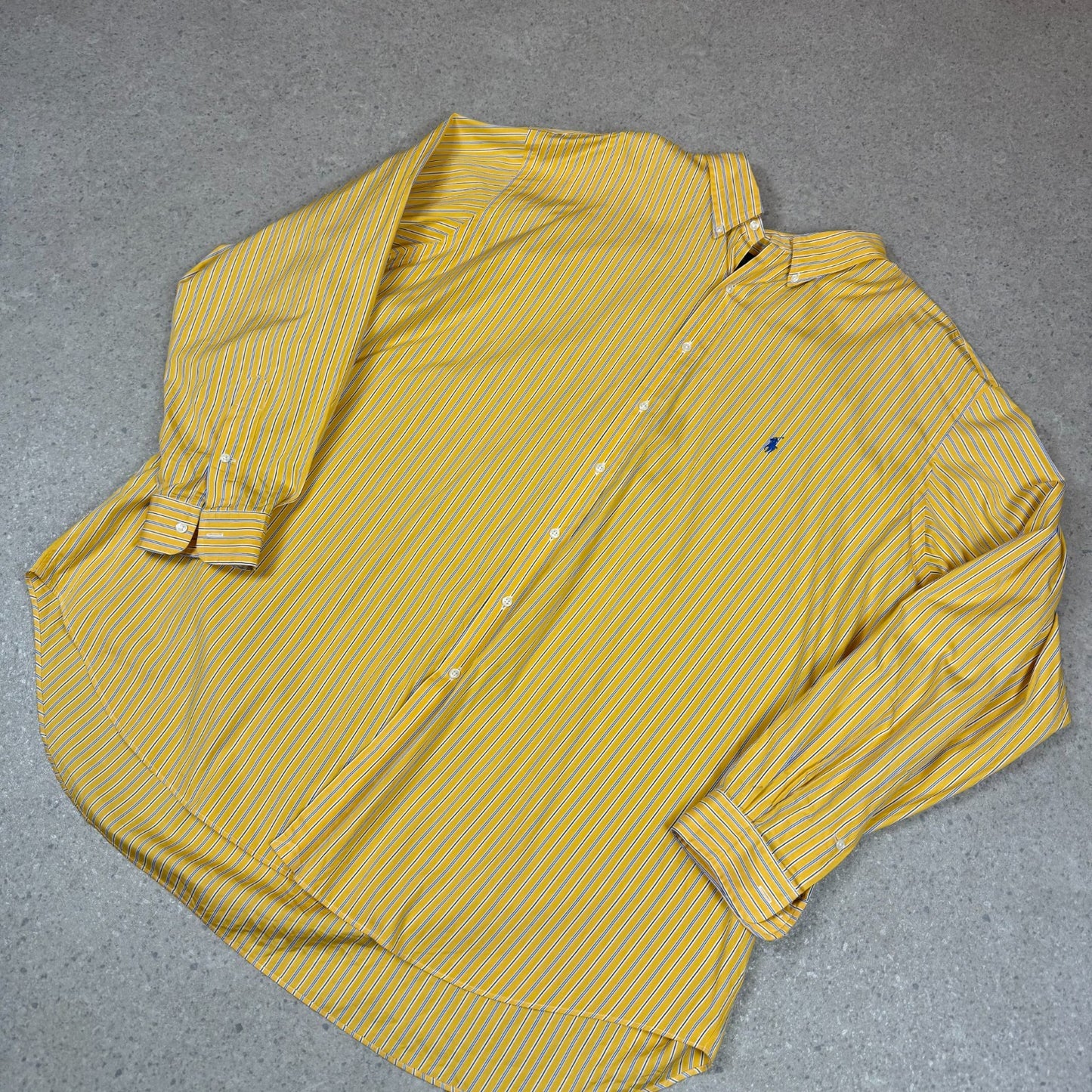 Ralph Lauren Shirt 4XLT Yellow Striped Classic Fit Long Sleeve