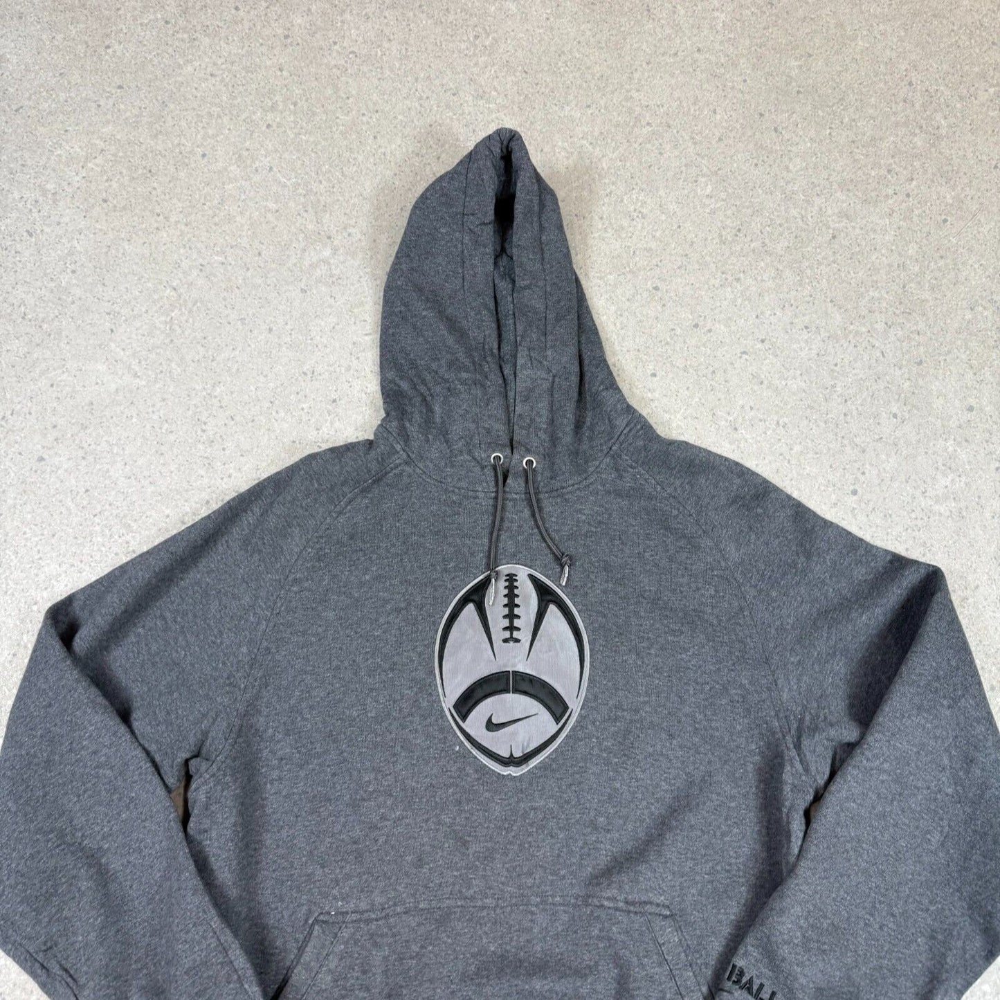 Nike Hoodie Large Charcoal Grey American Football Y2K