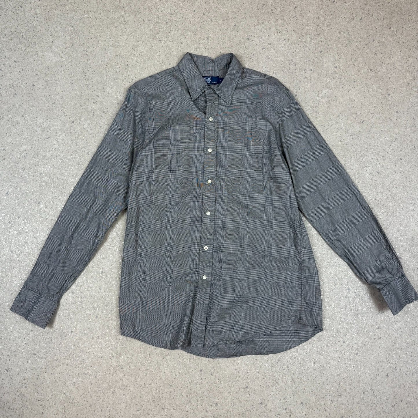Ralph Lauren Shirt Medium Grey Check Pattern