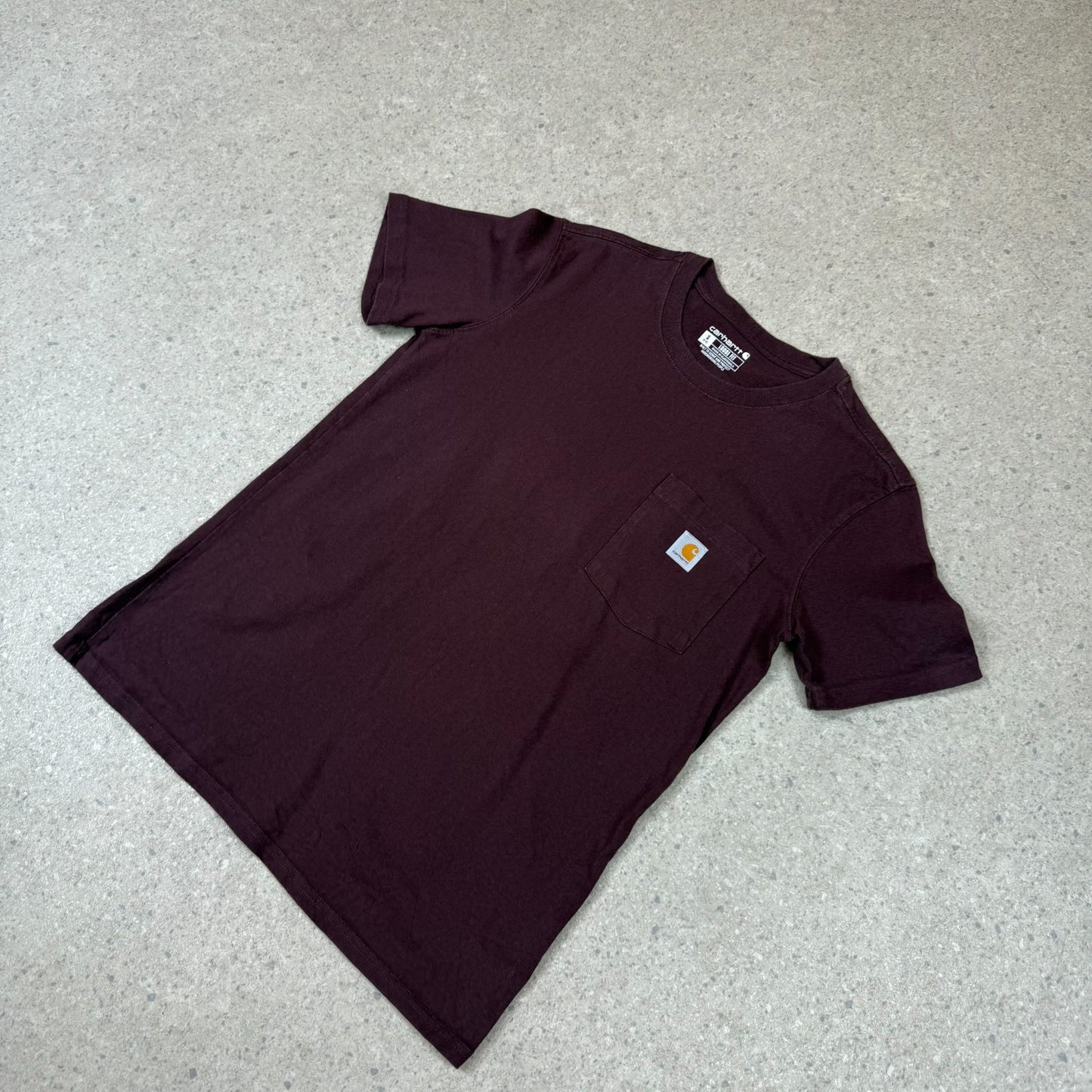 Carhartt T Shirt Small Burgundy Colourway Embroidered Logo Heavyweight
