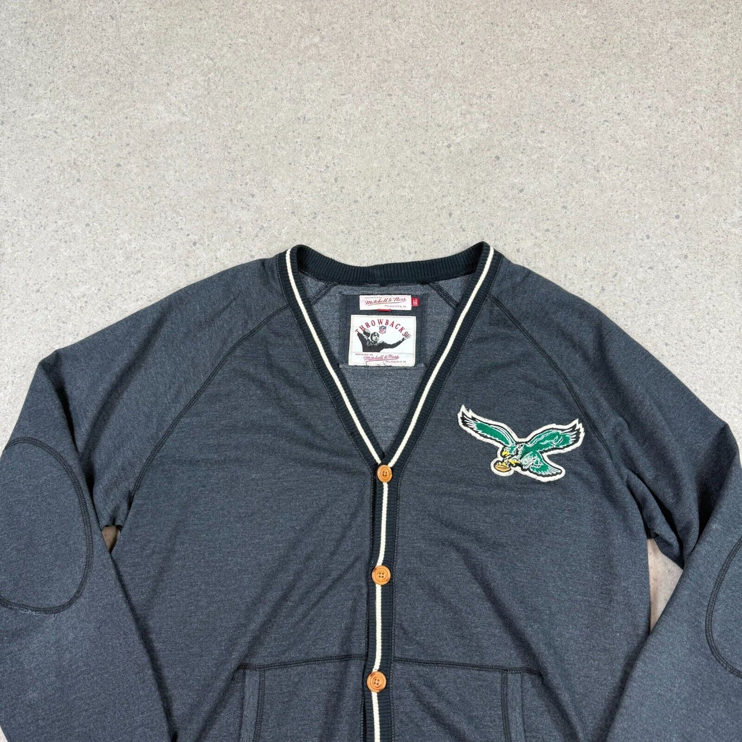 Mitchell & Ness Cardigan XL/XXL Philadelphia Agles Embroidered Y2K Throwback NFL