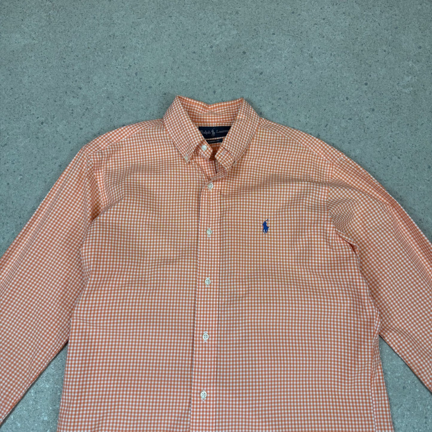 Ralph Lauren Shirt Medium Orange Check Shirt