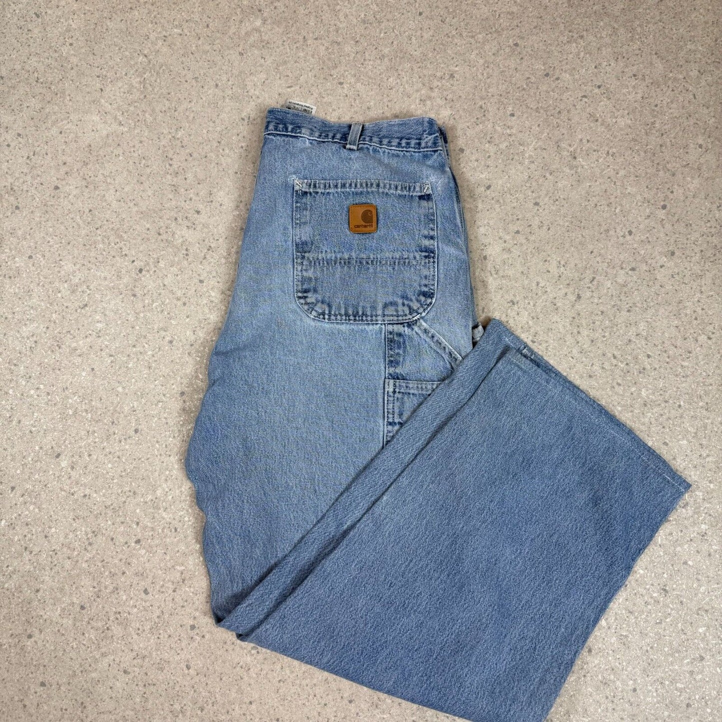 Carhartt Carpenter Jeans 36x30 Light Wash Denim Blue
