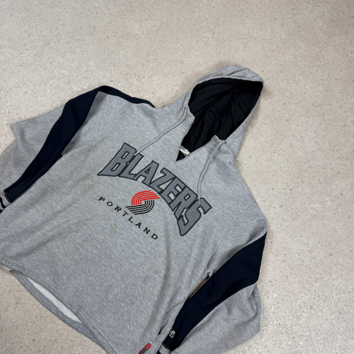 Vintage Lee Sport Blazers 1/4 zip Hoodie S/M Medium Gray Pullover Embroidered