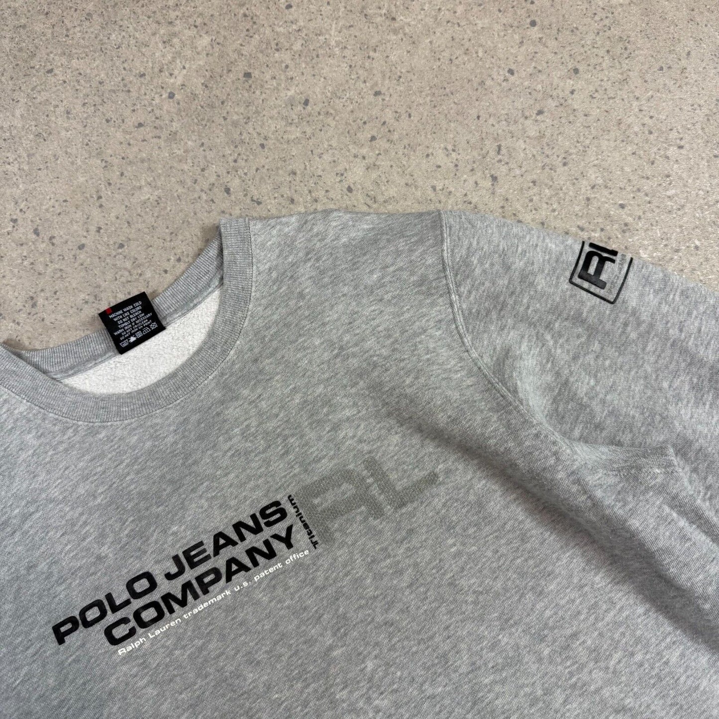 Ralph Lauren Polo Jeans Sweater XL Grey Logo Y2K