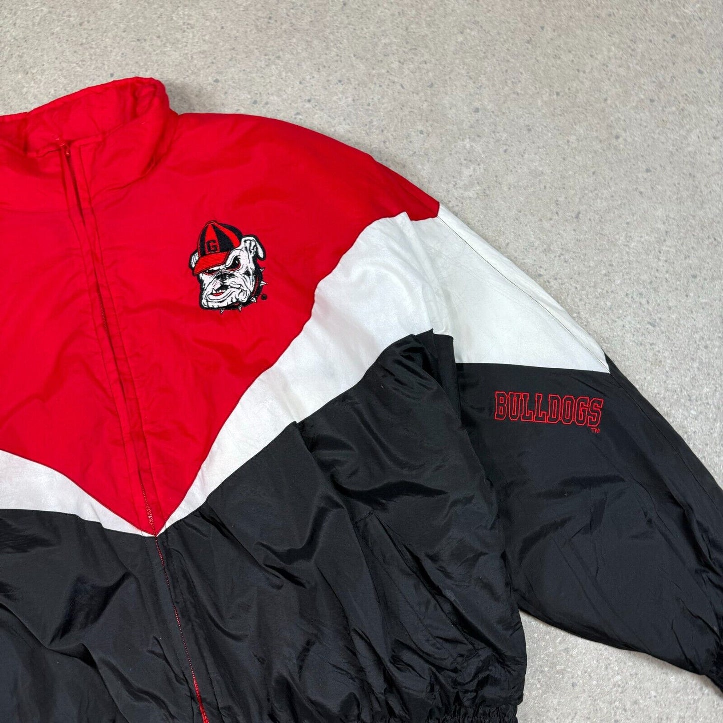 Vintage USA Jacket XL Red Black Bulldogs College