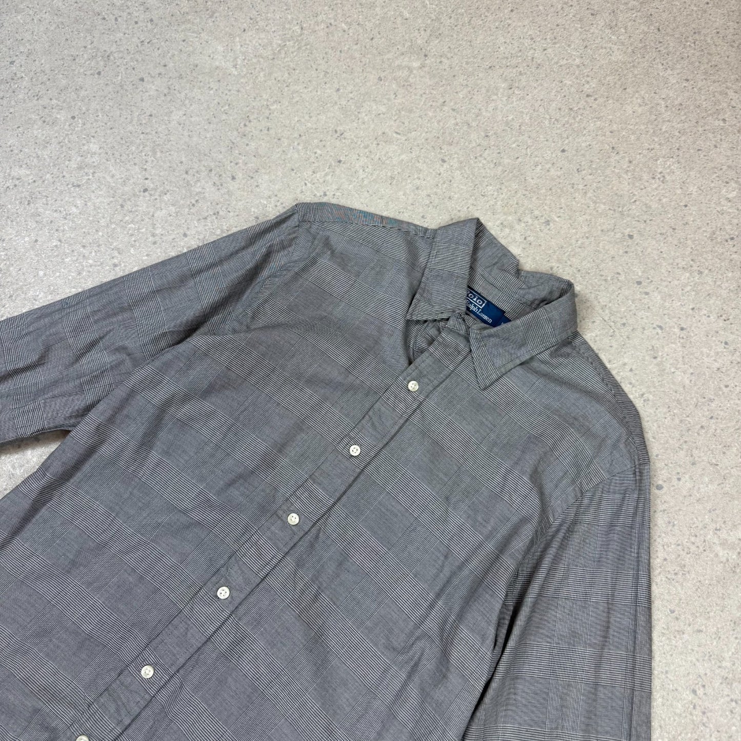 Ralph Lauren Shirt Medium Grey Check Pattern