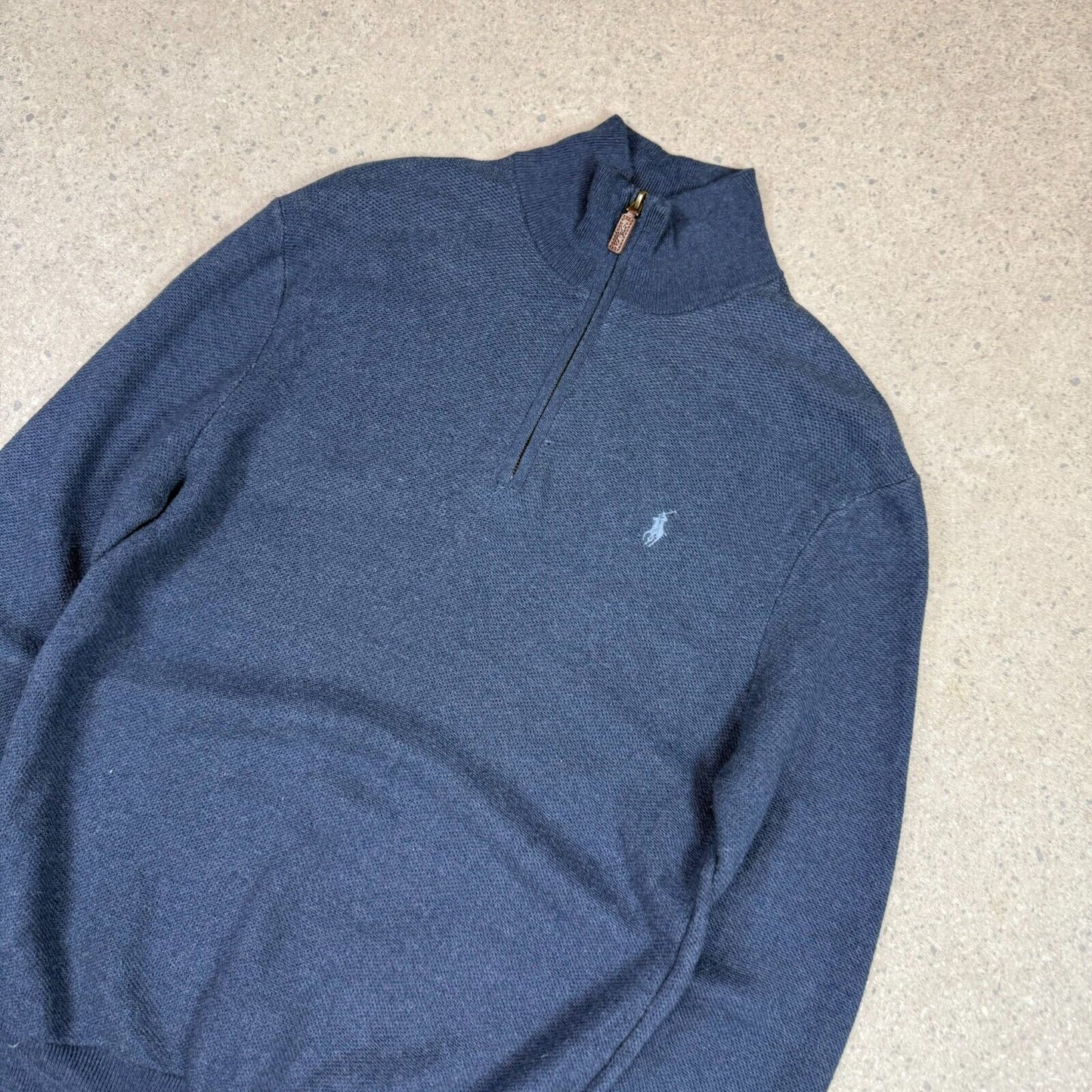 Ralph Lauren 1/4 Zip Jumper Medium Blue