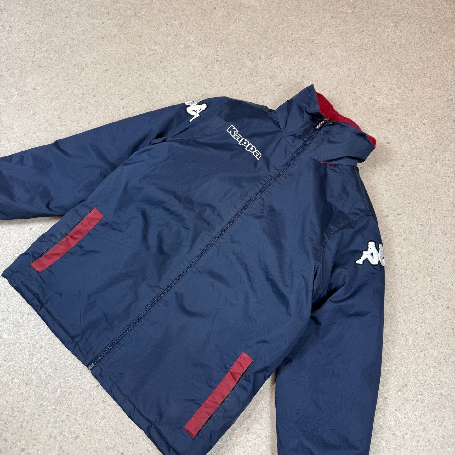 Kappa Puffer Jacket Small Navy Colourway Embroidered Logo Fleece Lined