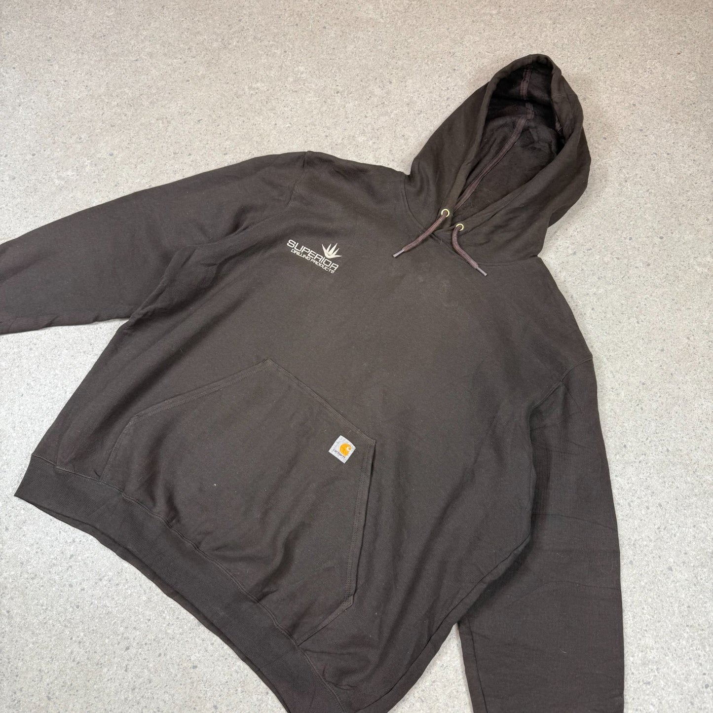 Carhartt Hoodie 2XL Brown Embroidered Heavyweight Hooded