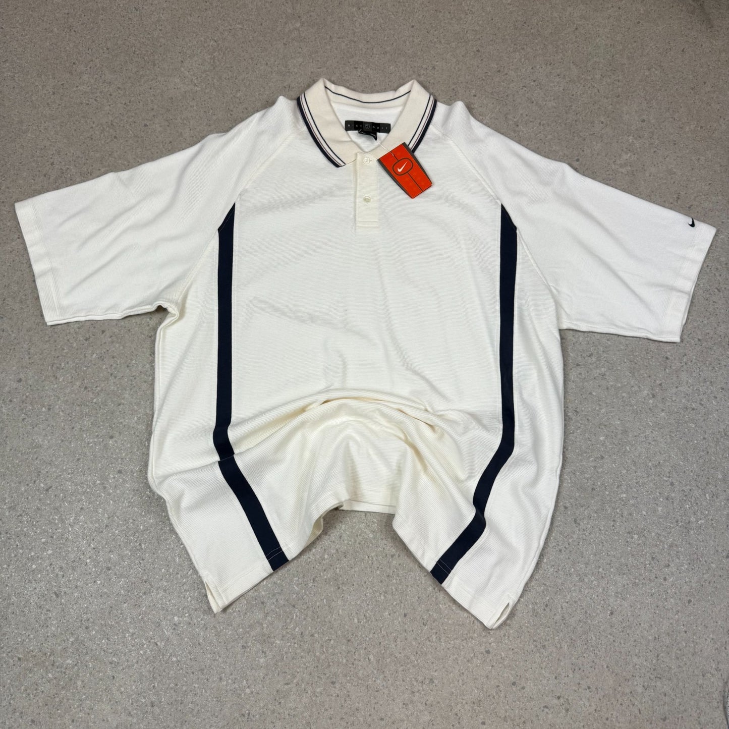 Nike Golf Polo Shirt 2XL Cream Colourway Relaxed Fit Vintage Heavyweight