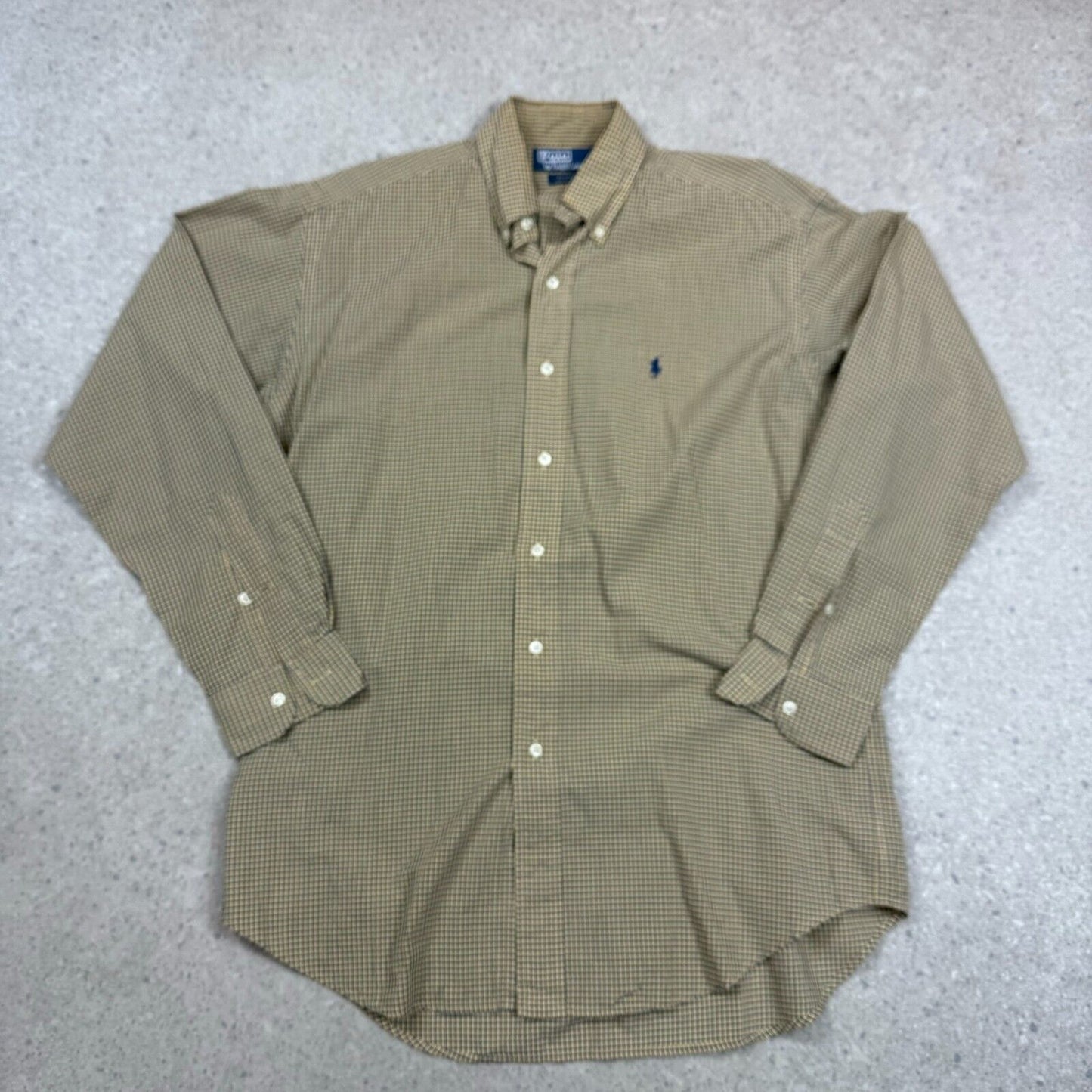 Ralph Lauren Check Shirt Medium Yellow and Navy