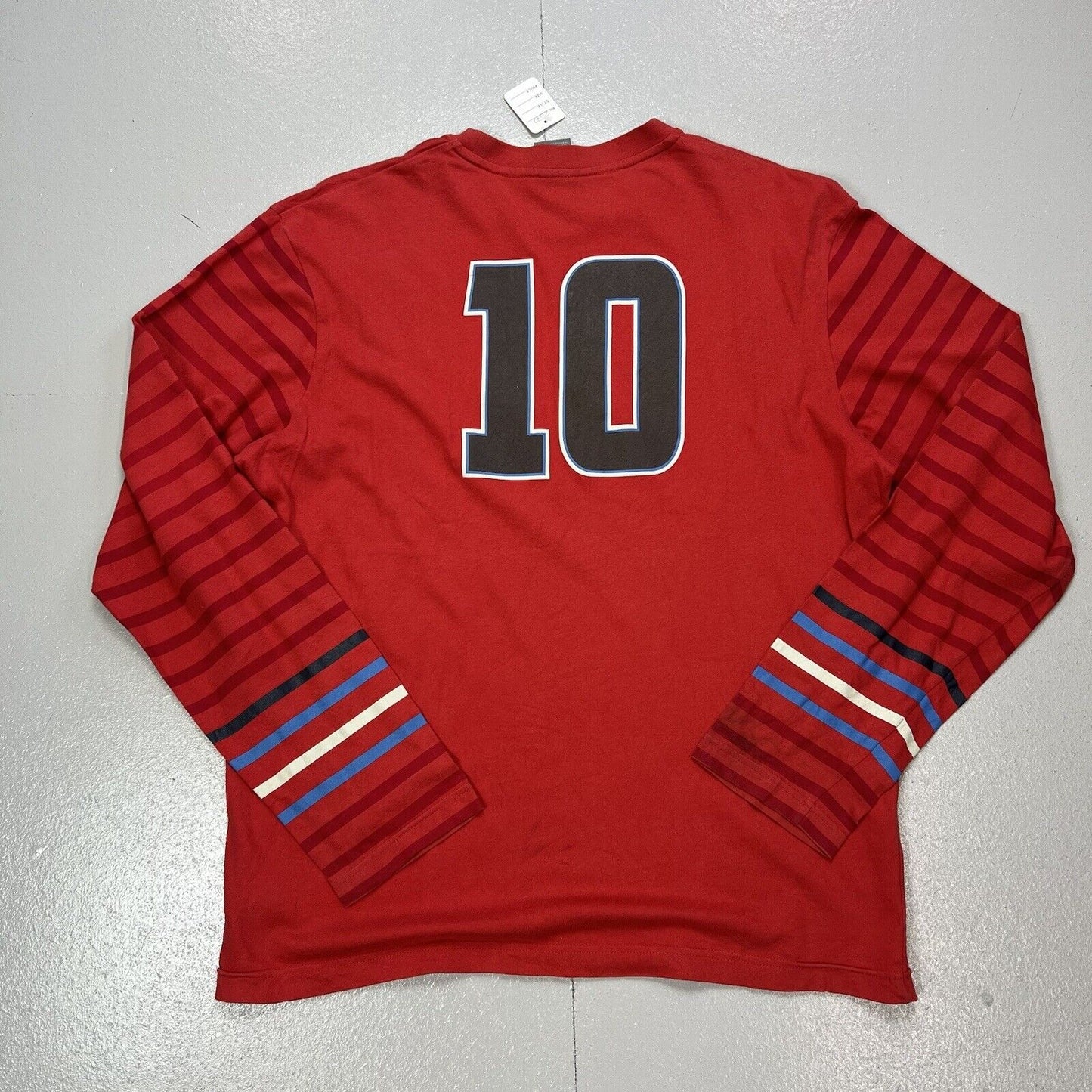 Nike T-Shirt Athletic Cut Graphic Print Long Sleeve Y2K Red Mens Large