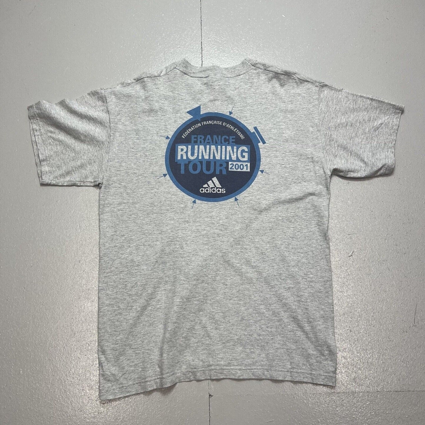 Adidas France Running Tour 2001 Vintage T Shirt Men’s Large