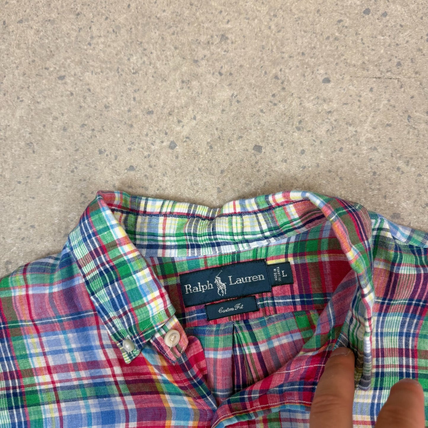 Ralph Lauren Shirt Large Flannel Blue Red Multicolor