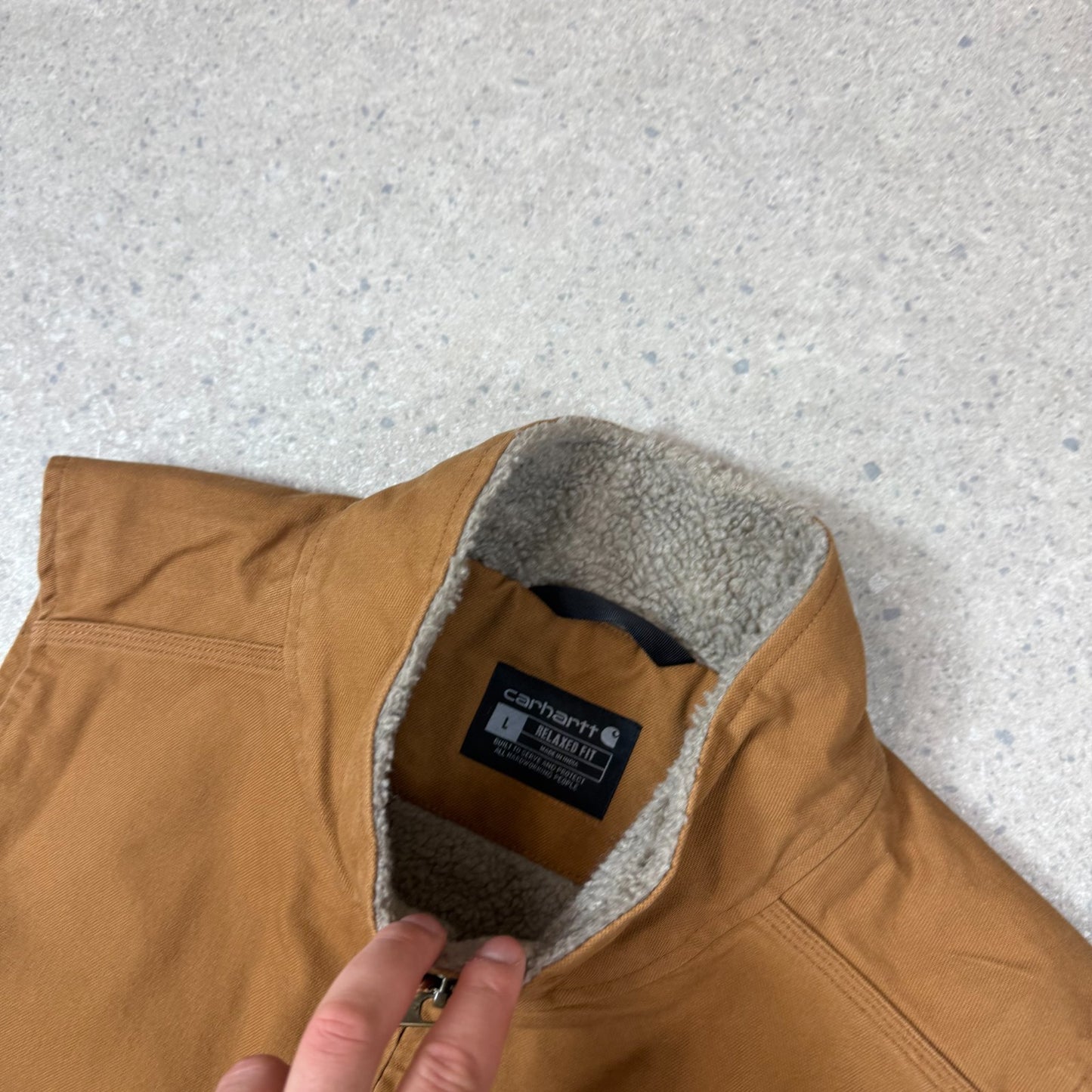 Carhartt Vest Tan Large Fleece Lined Pocket