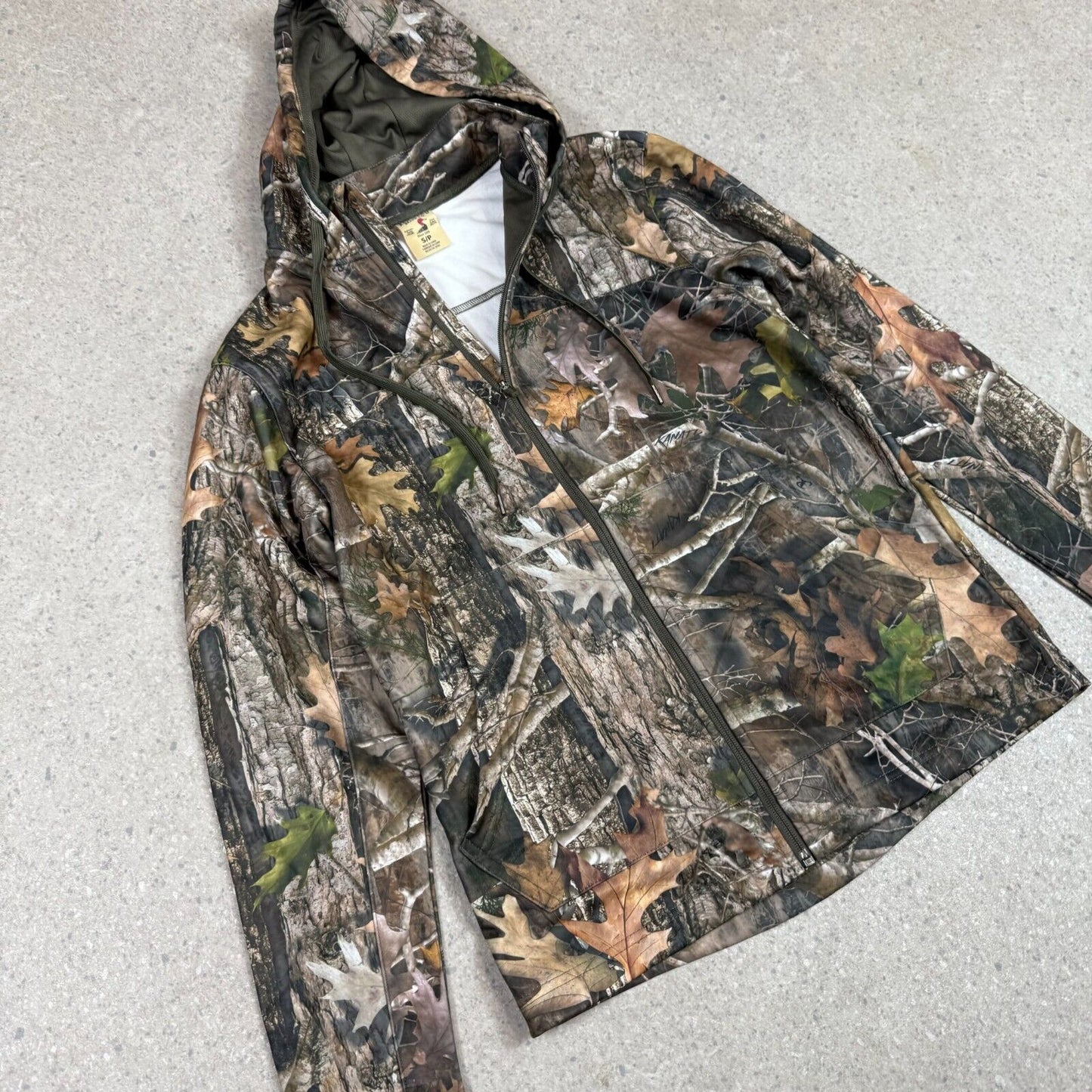 Tree Camo Zip Up Jacket Small Green